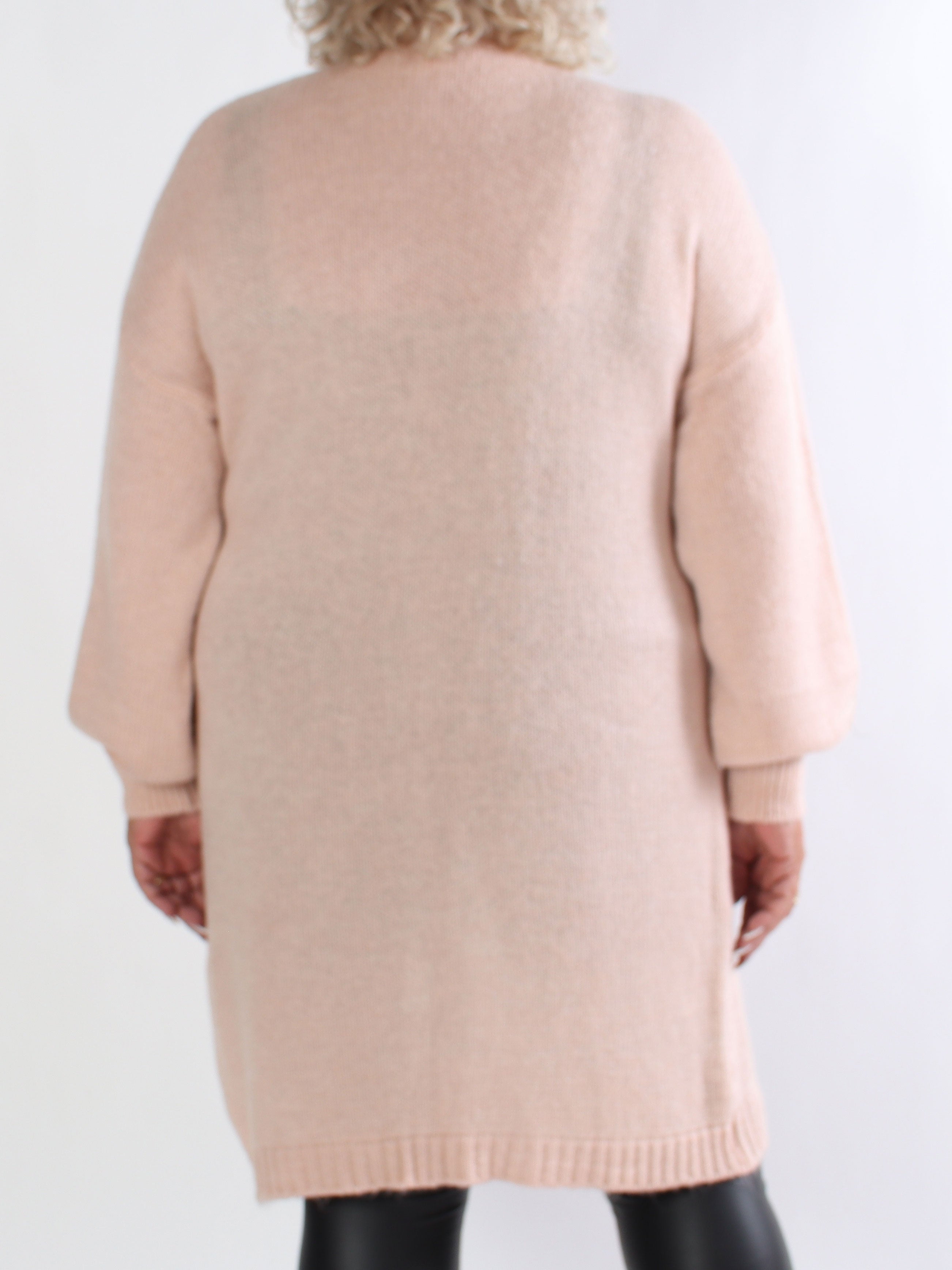 Valentine - Plus size strikcardigan med lommer