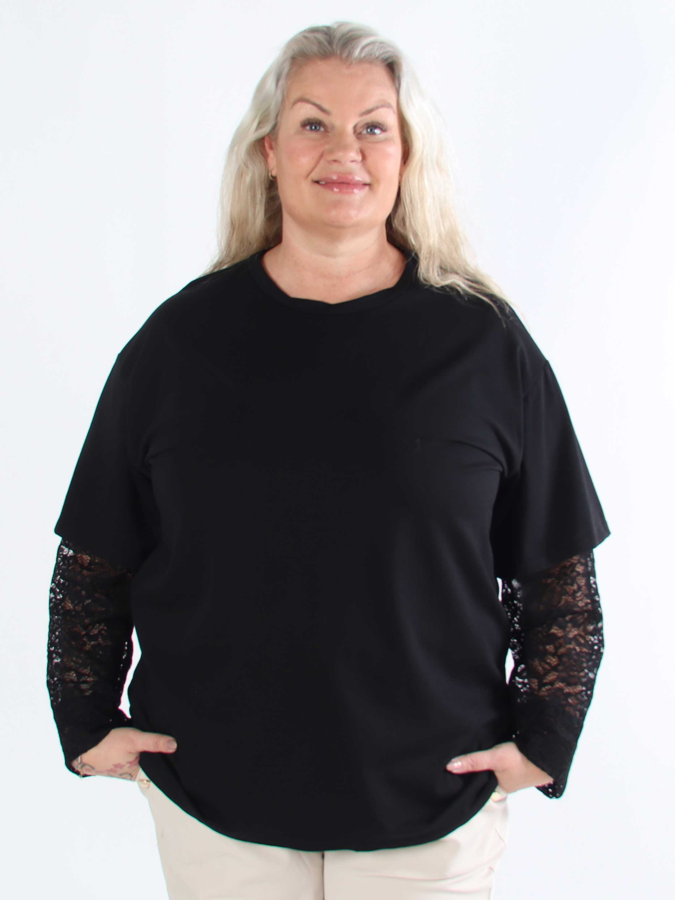 Valerie - T-shirt i bomuld med lange blonde ærmer