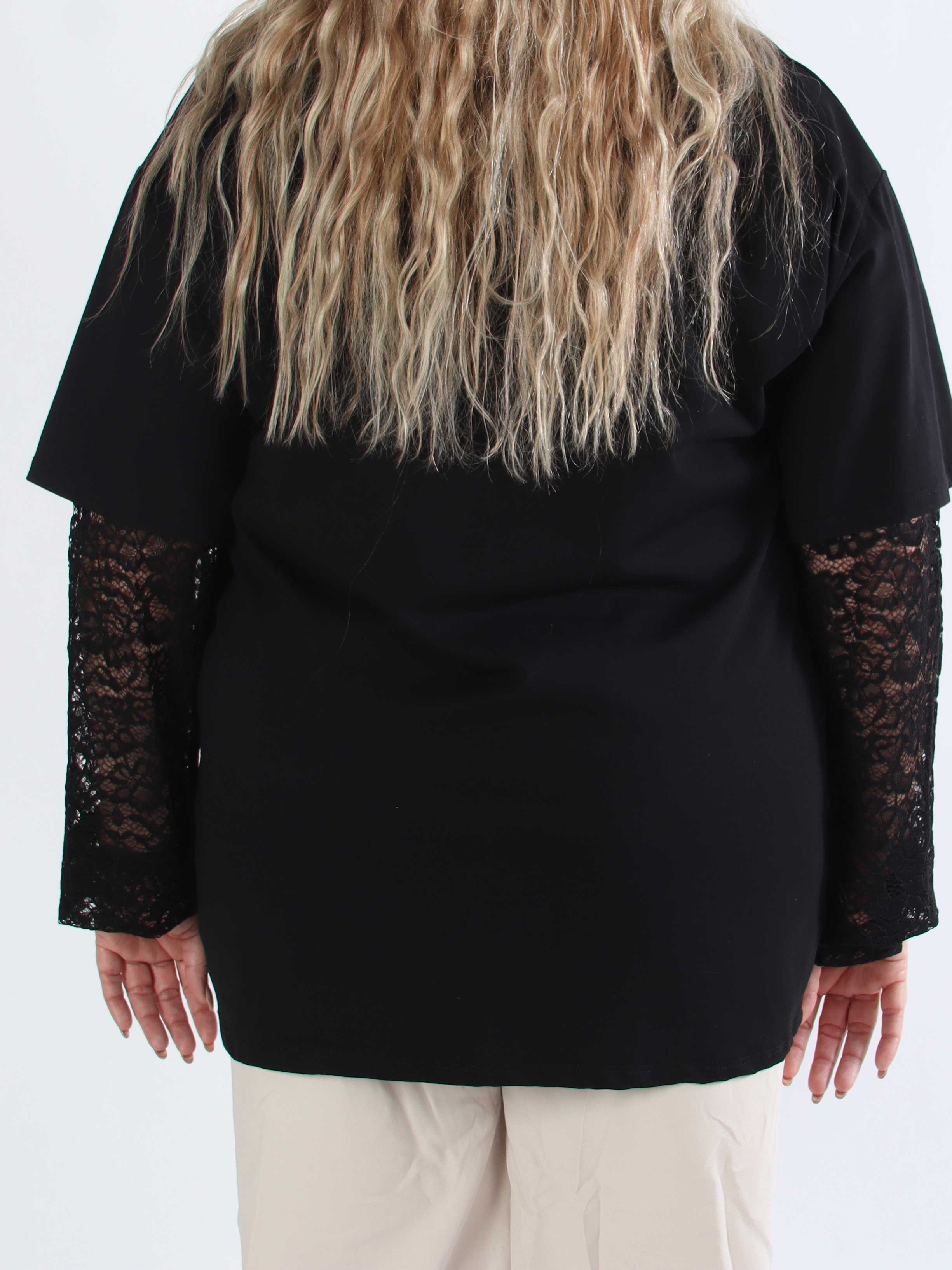 Valerie - T-shirt i bomuld med lange blonde ærmer