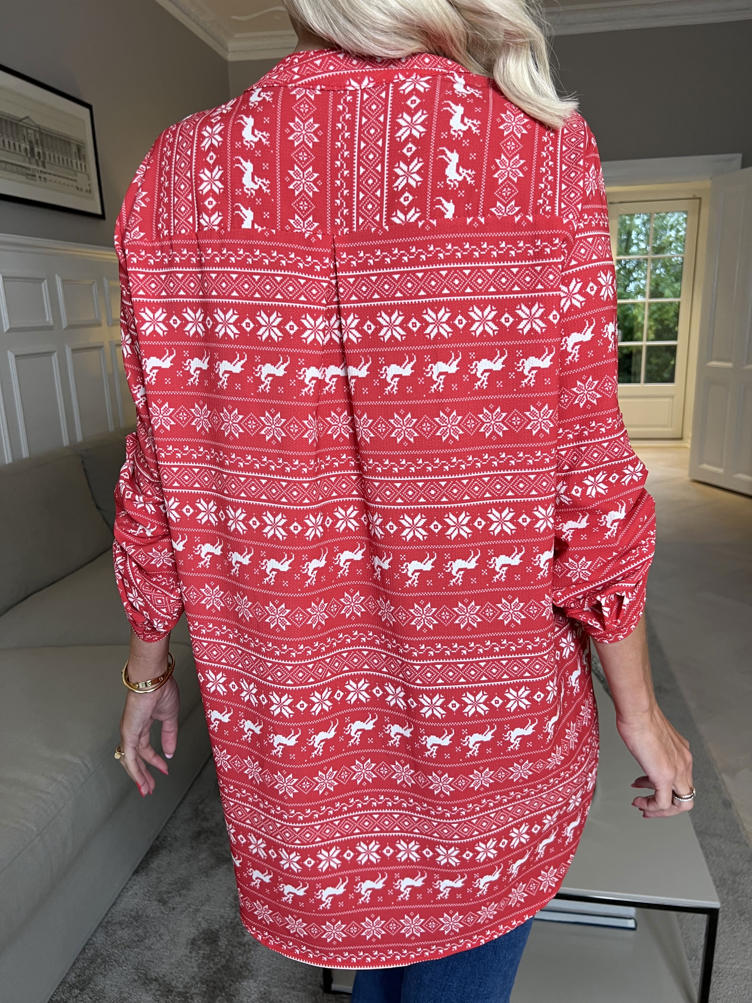 Vanesa Christmas - Skjorte med julemønster