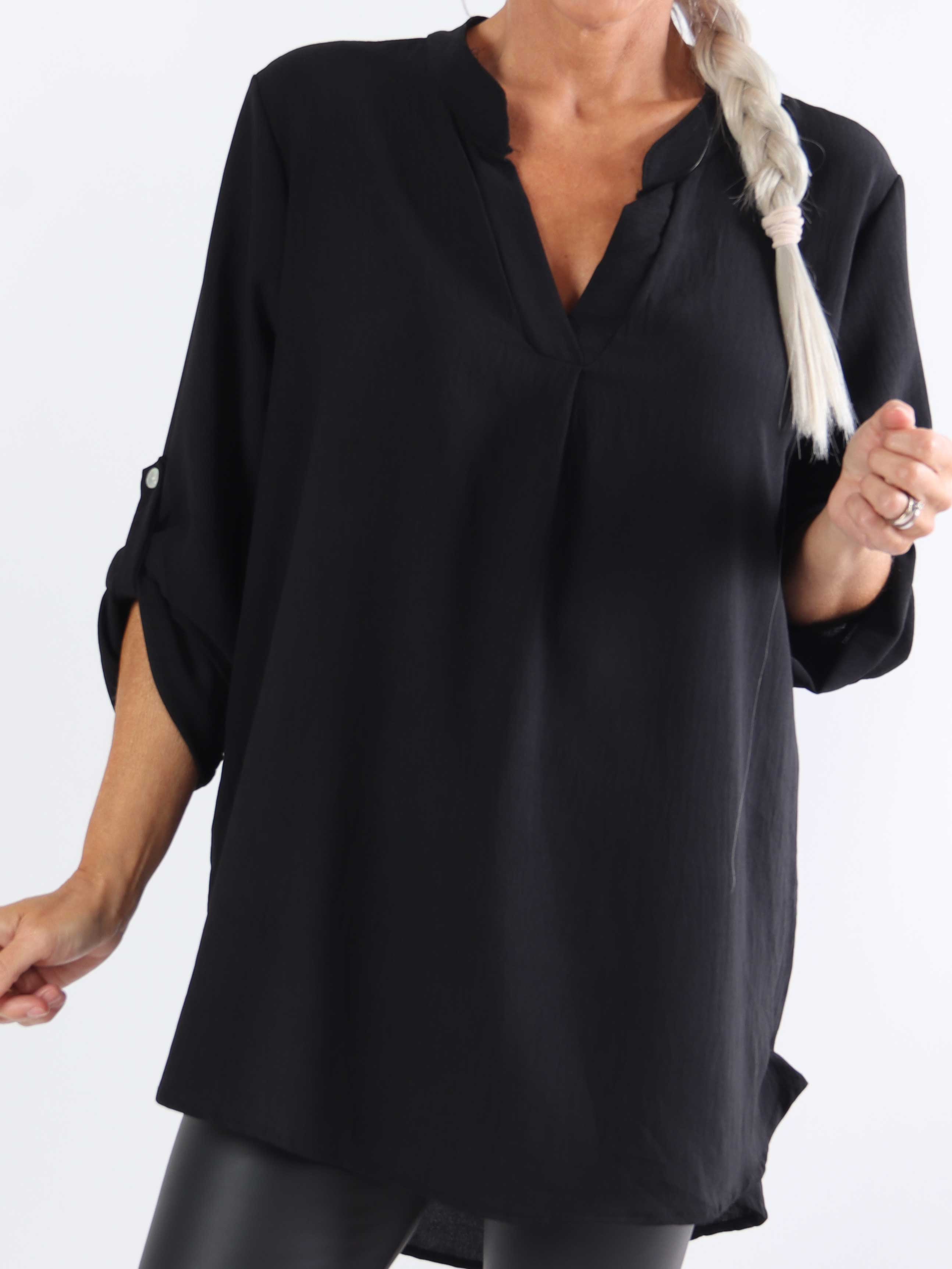 Vanesa Plain - Ensfarvet plus size tunika i viskose (bestseller)