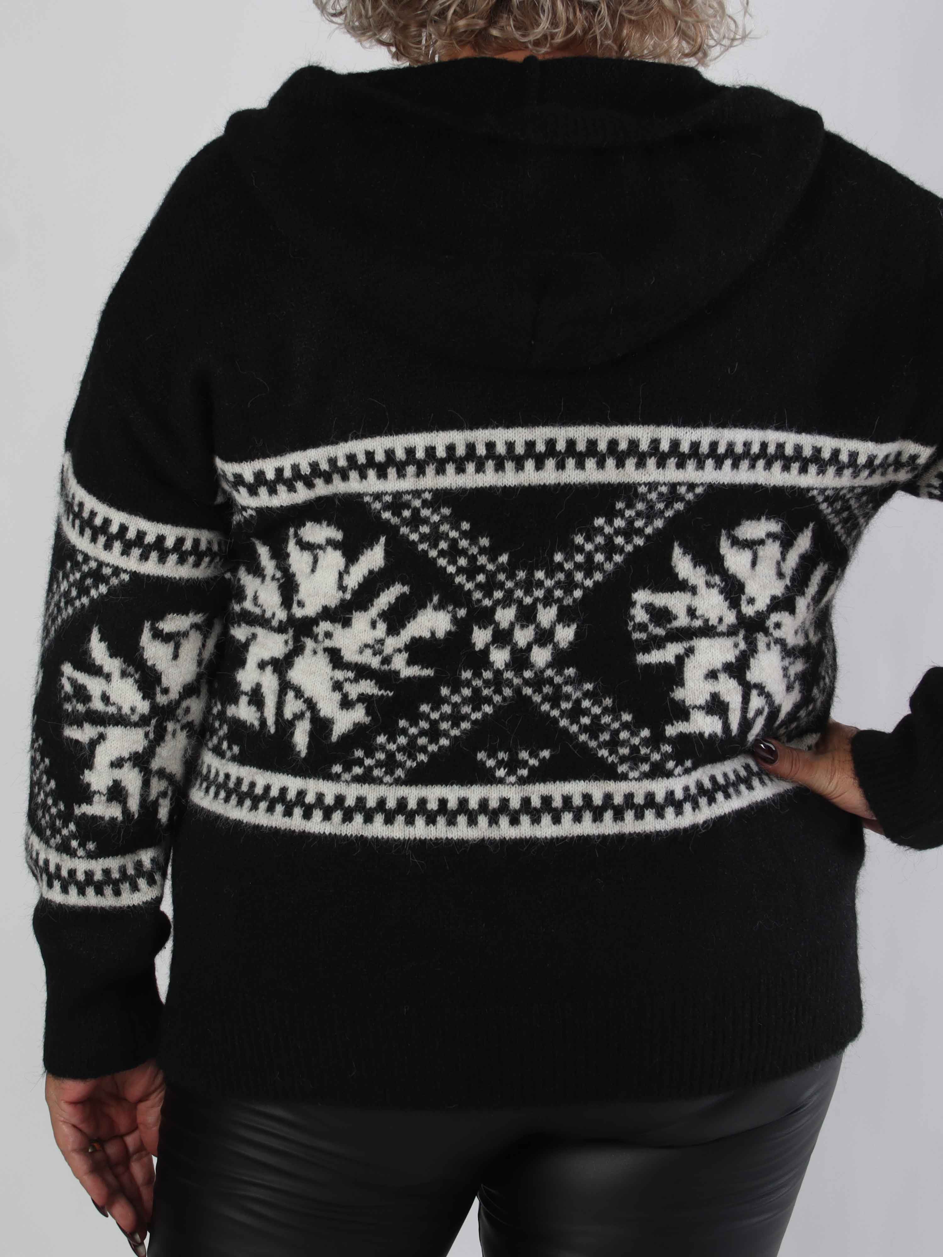 Veni - Hyggelig plus size uldstrik med snøre i udskæringen