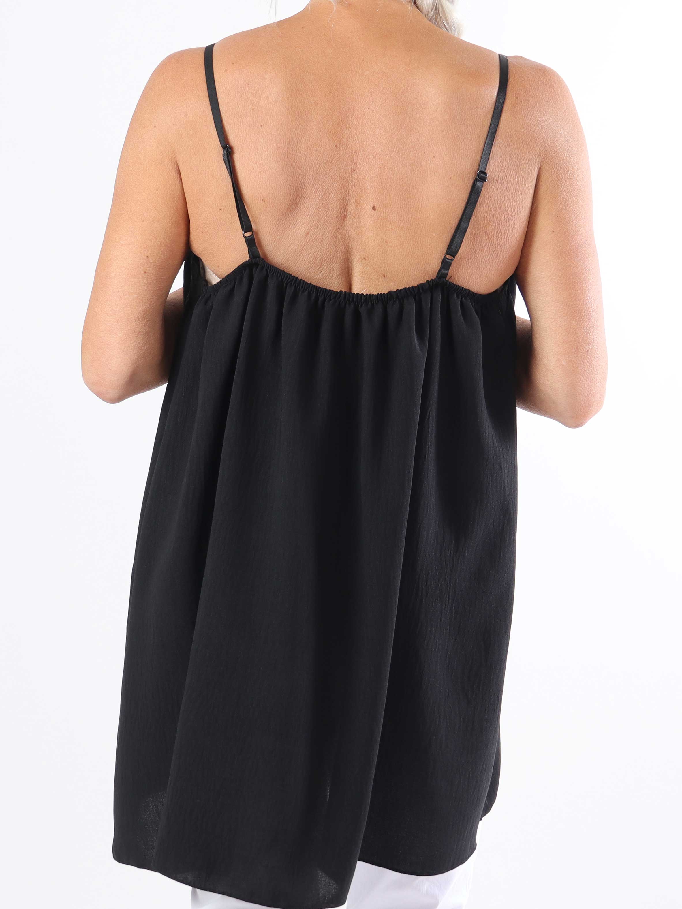 Viktoria - Plus size top i viskose med blondekant