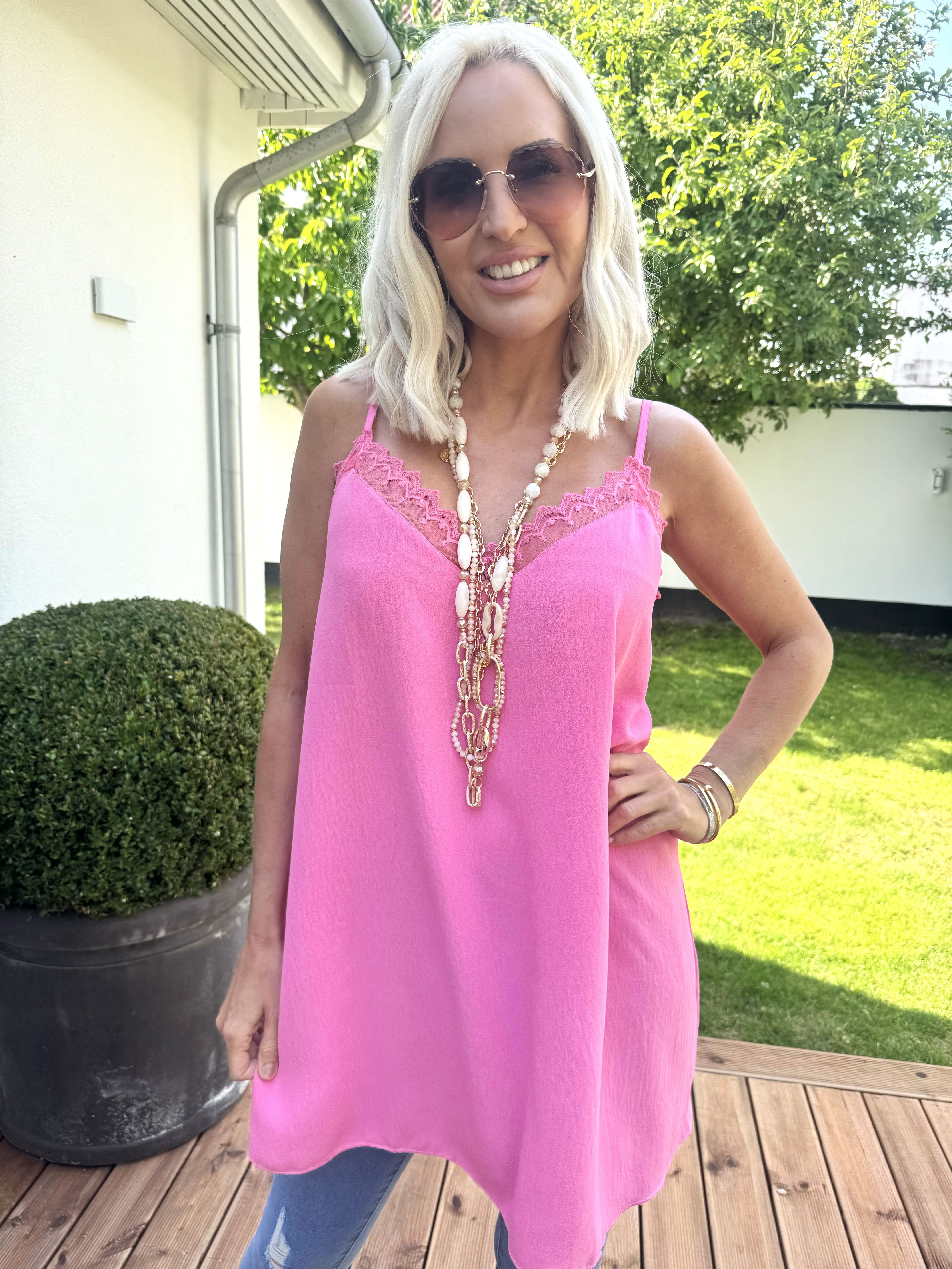 Viktoria - Top i viskose med blondekant