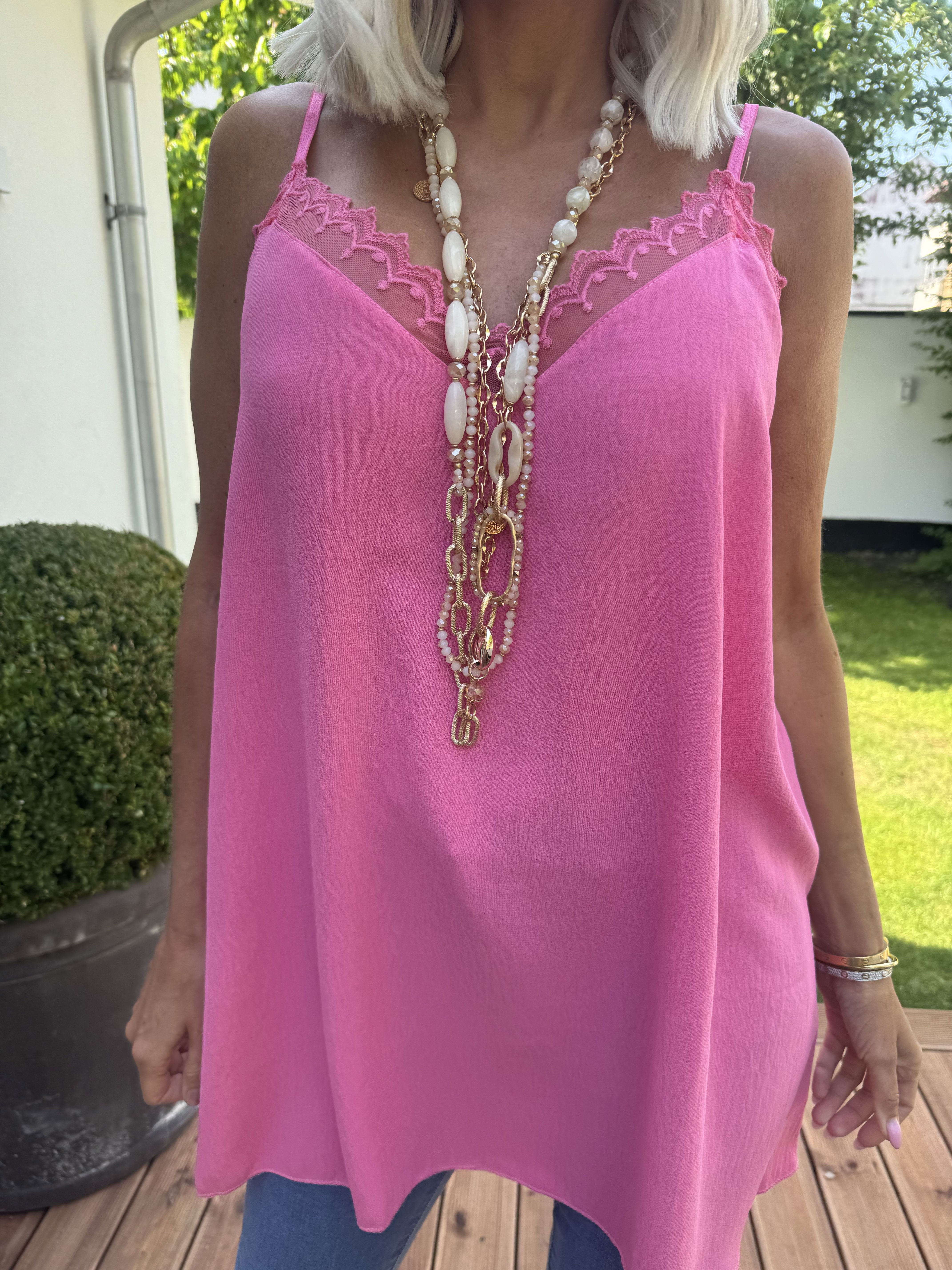 Viktoria - Top i viskose med blondekant