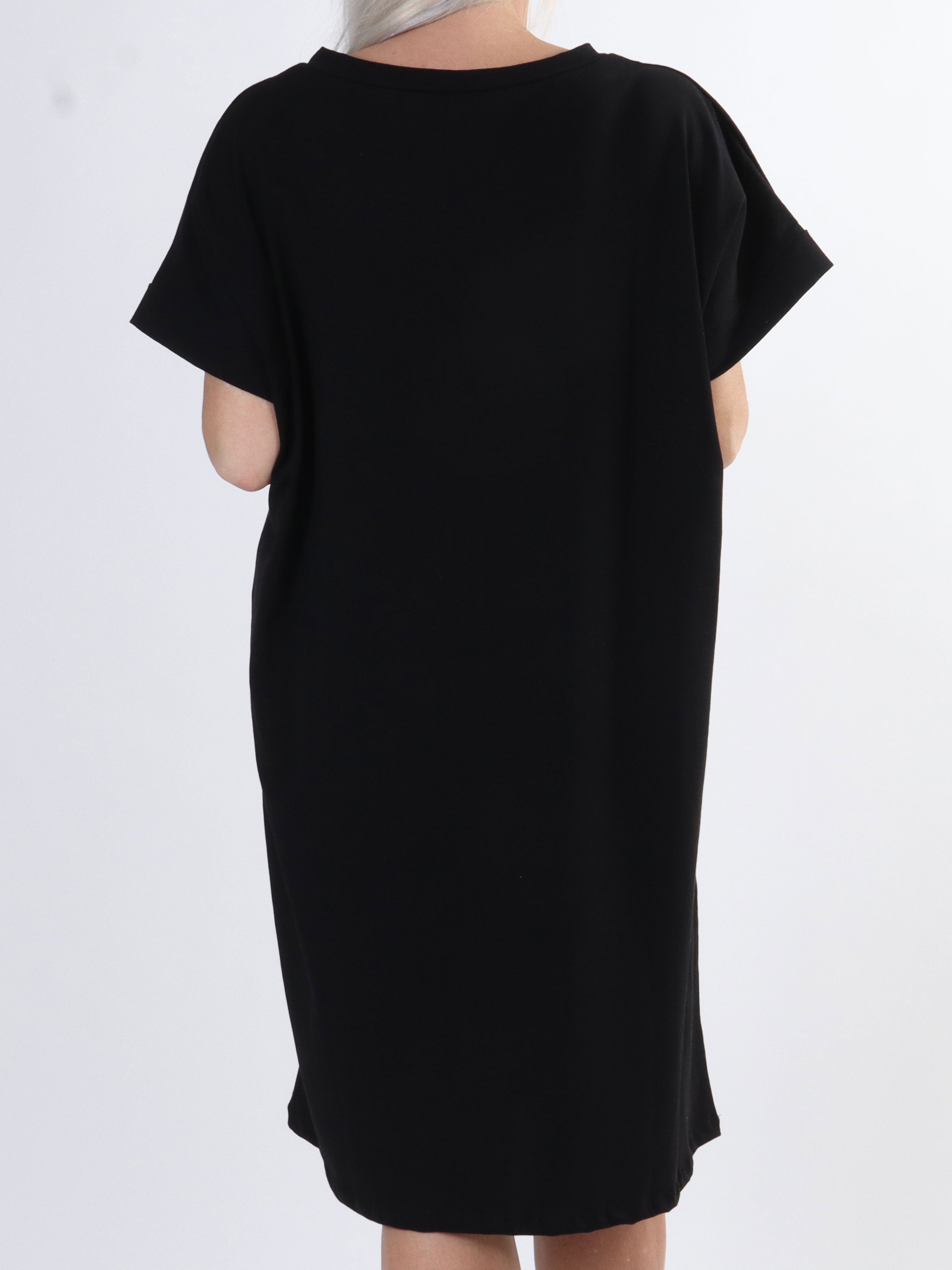 Virginia - Blød plus size t-shirt kjole med motiv