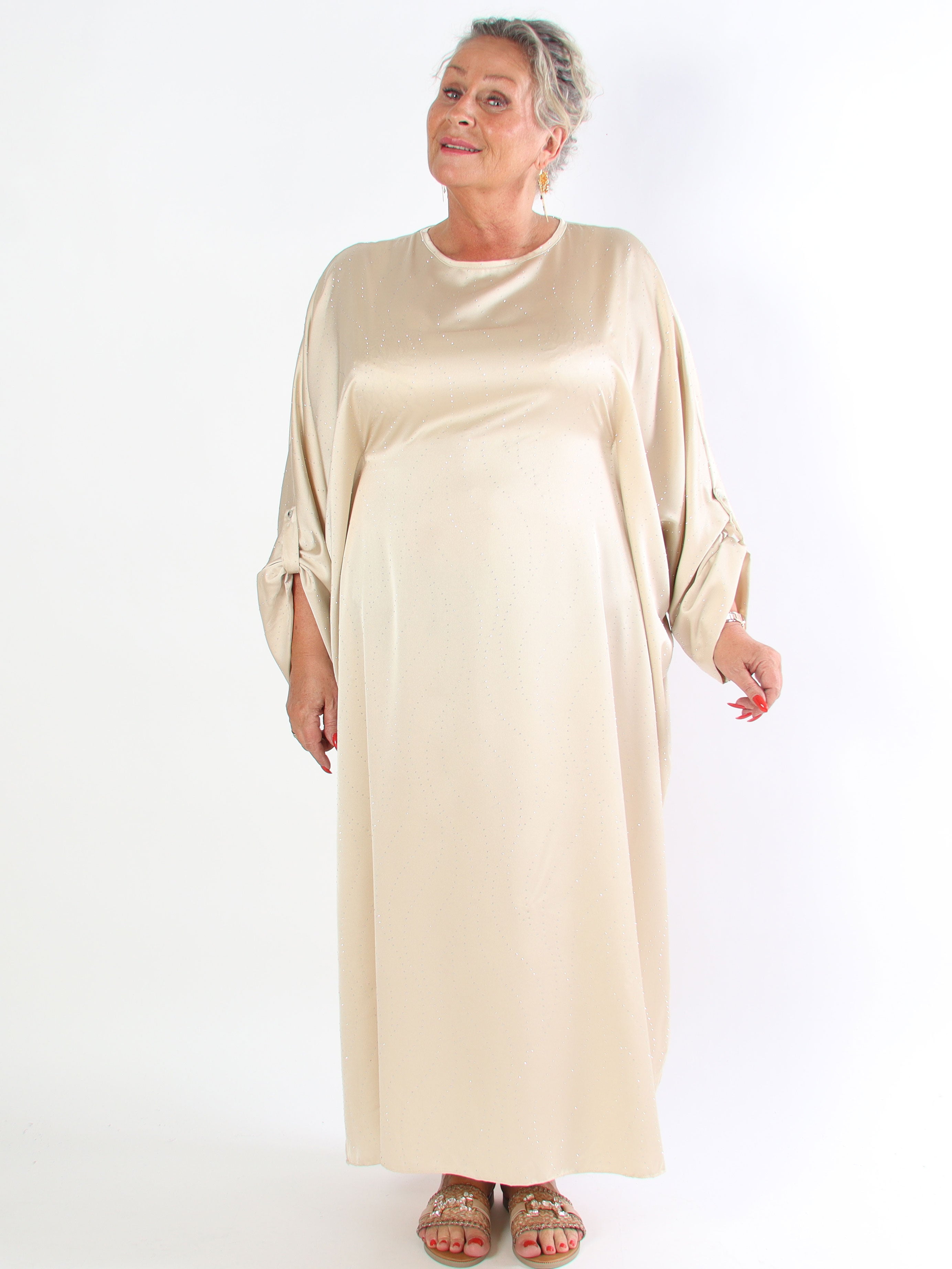 Winnie - Lang elegant plus size tunikakjole med similisten