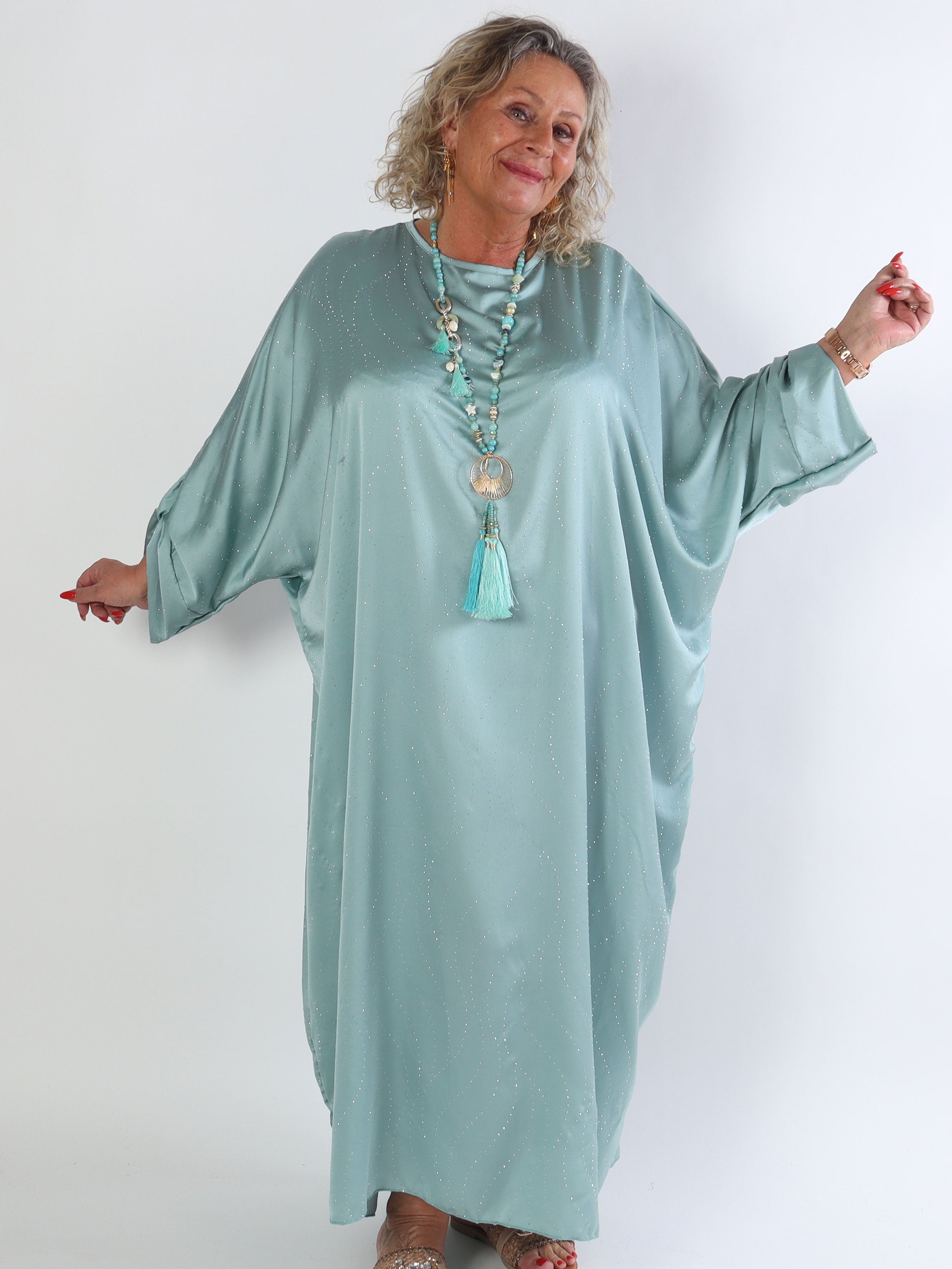 Winnie - Lang elegant plus size tunikakjole med similisten