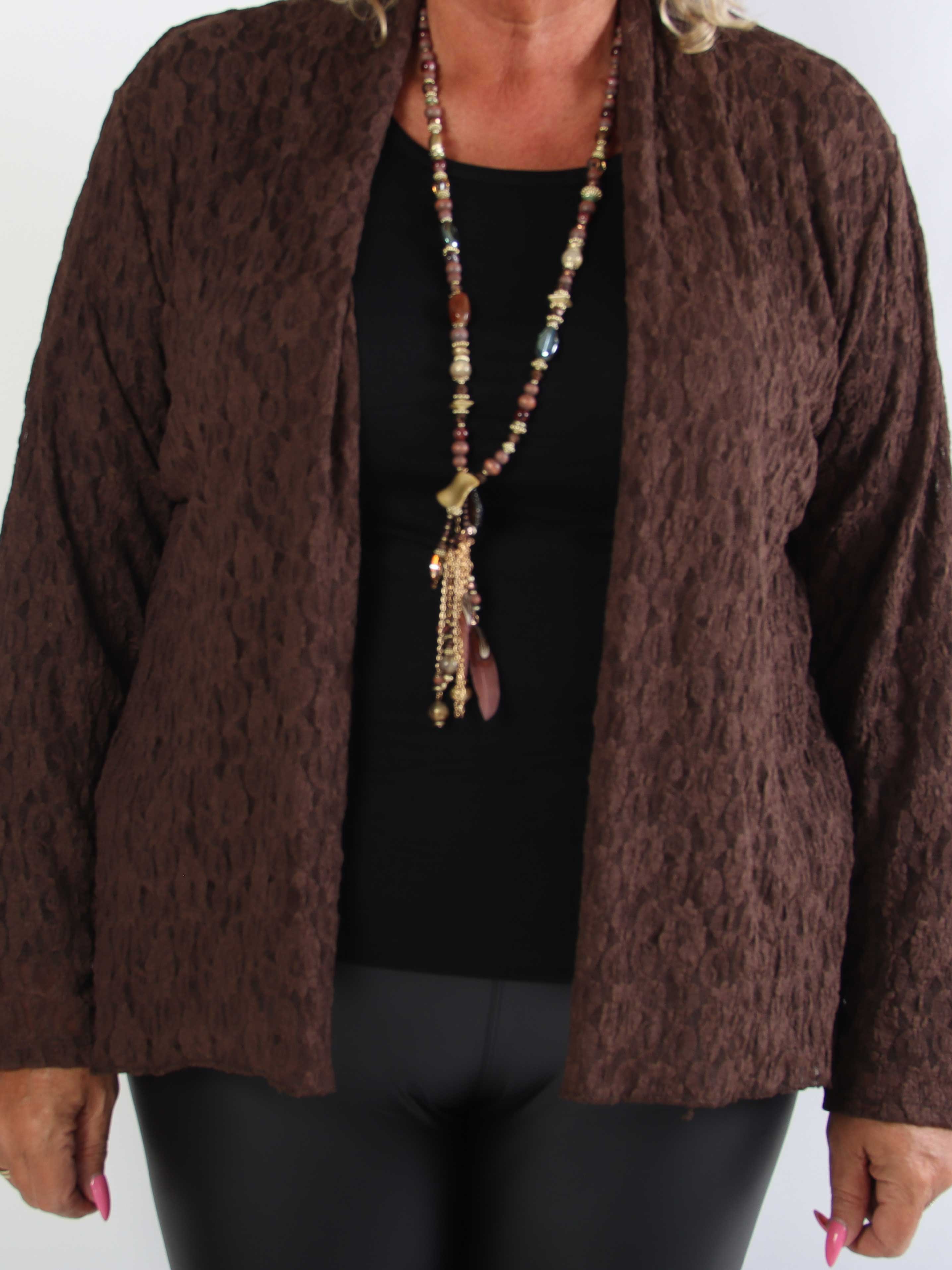 Yuri - Semitransparent plus size blondecardigan i en blød viskoseblanding