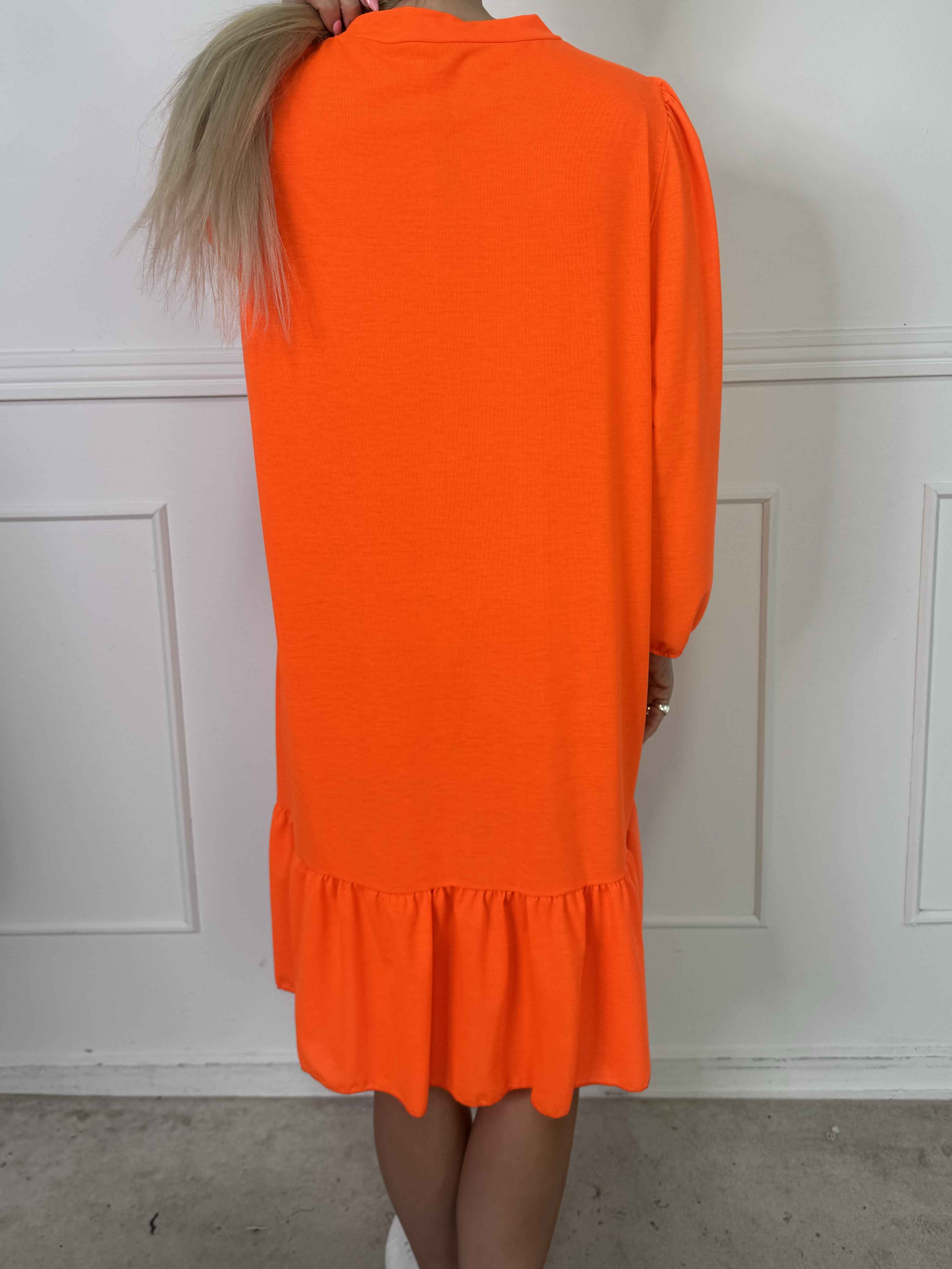 Zafira - Joggingkjole i bomuld med sød flæsekant