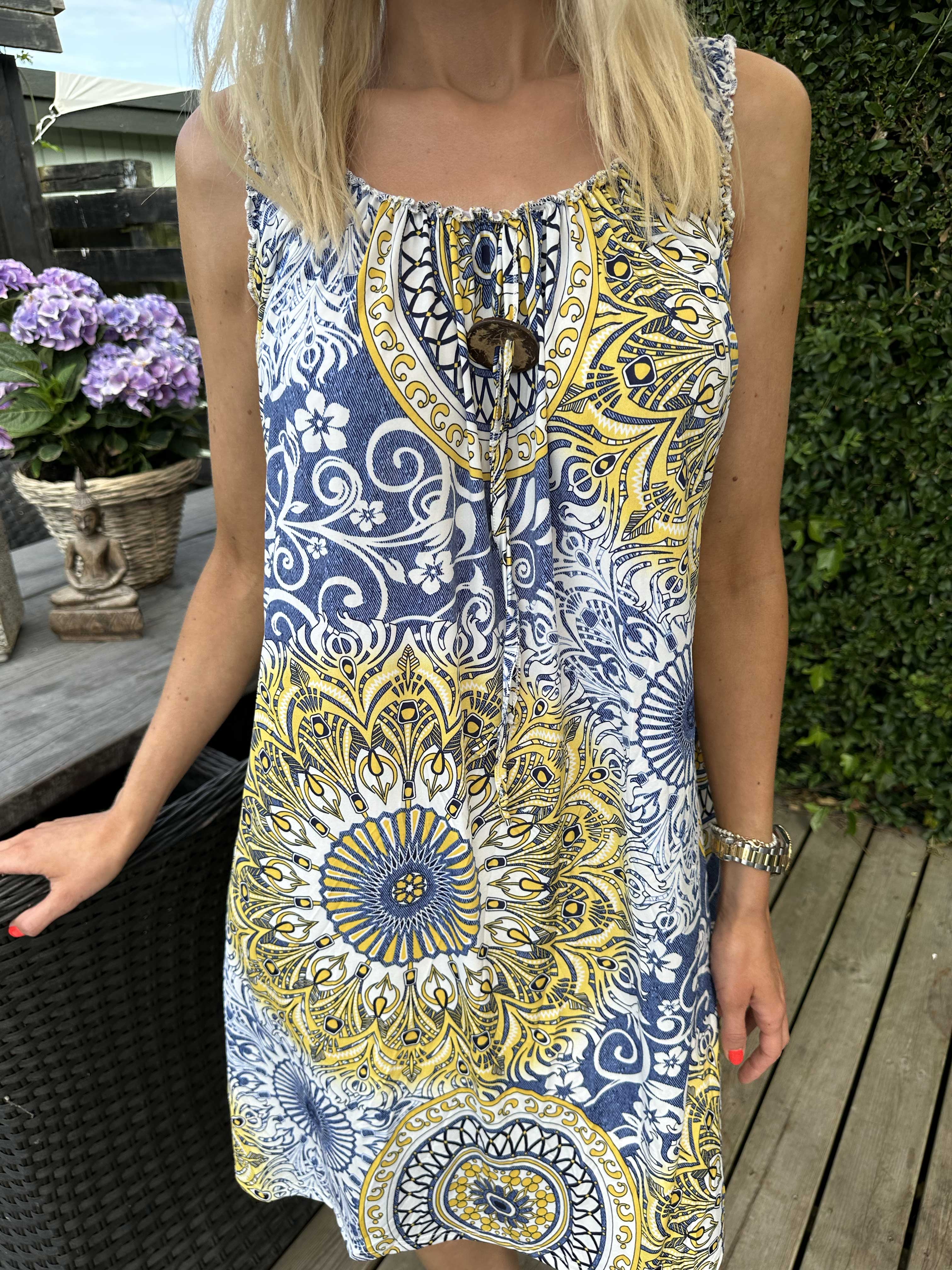 Zion - Mønstret stropkjole i elastisk stof