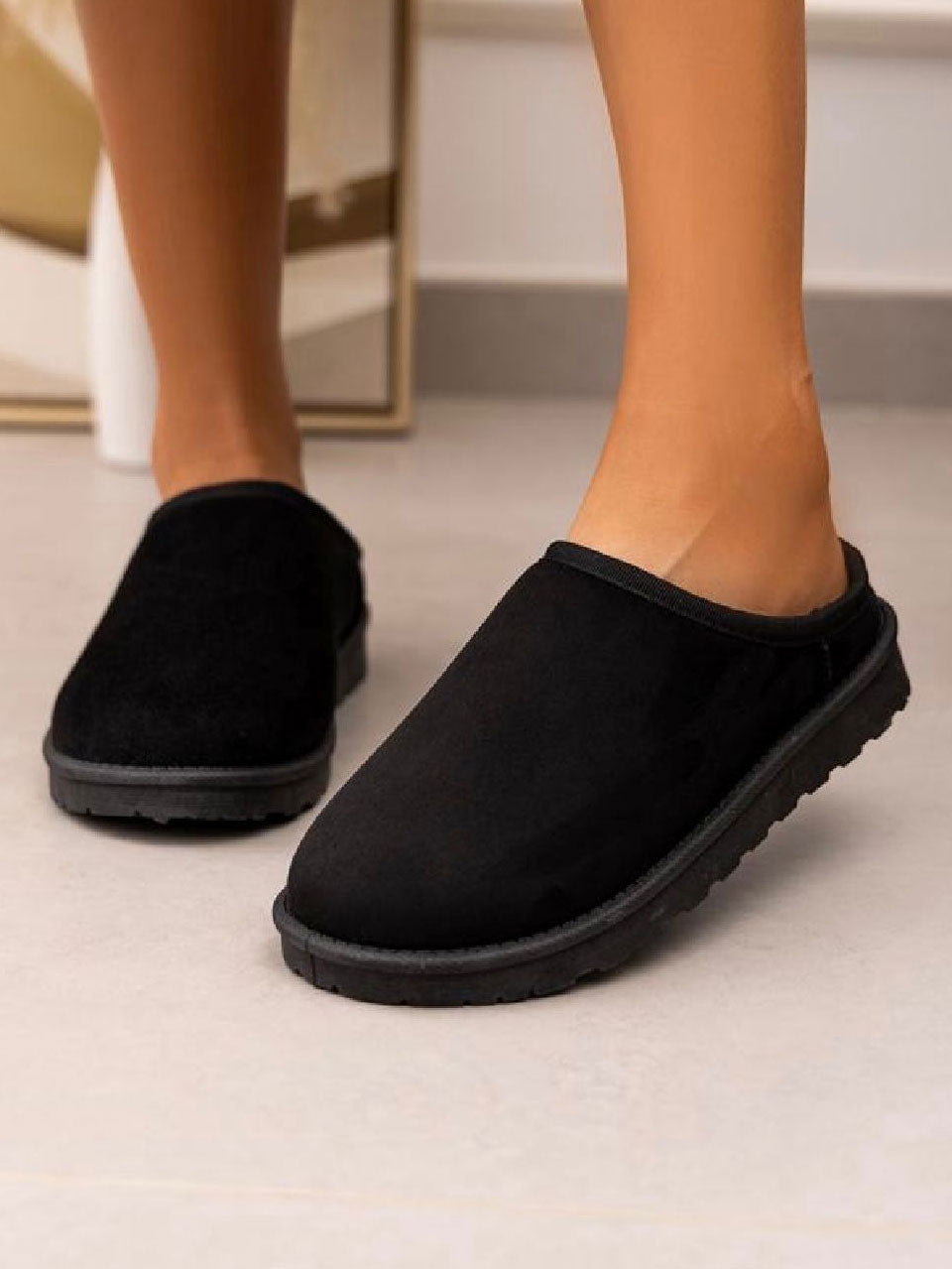 Mathia - Teddy slippers med blødt foer