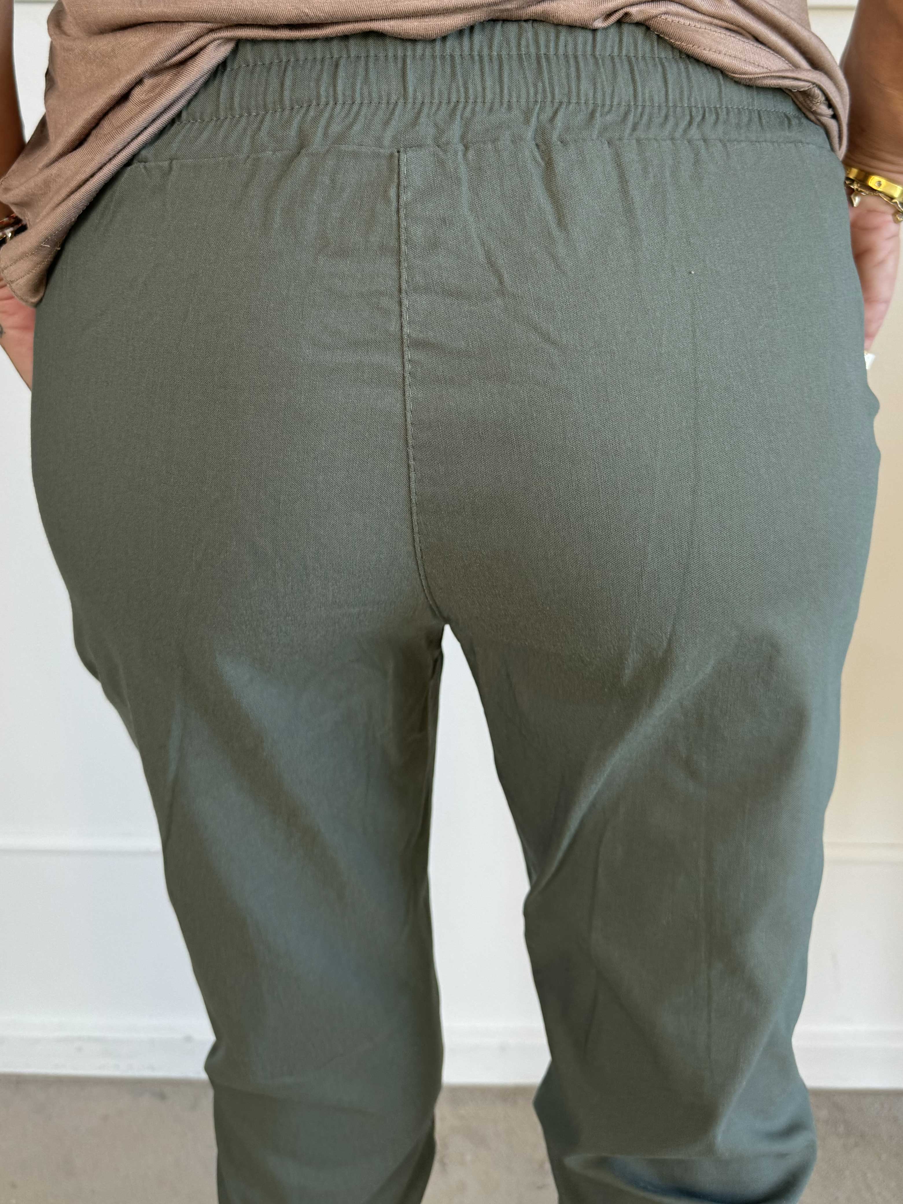 Antalya - Bukser i ankellængde med elastikkant i livet