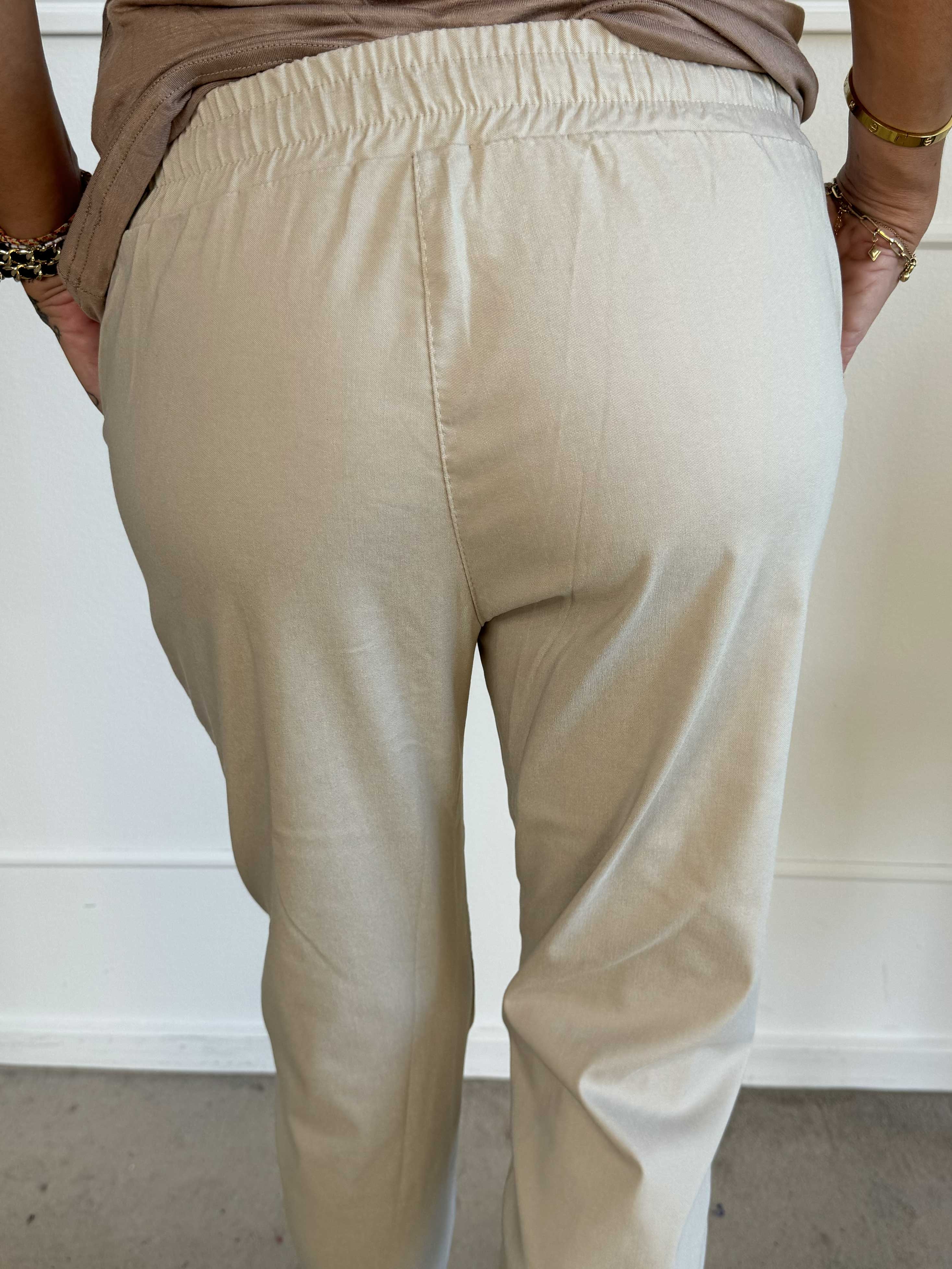 Antalya - Bukser i ankellængde med elastikkant i livet