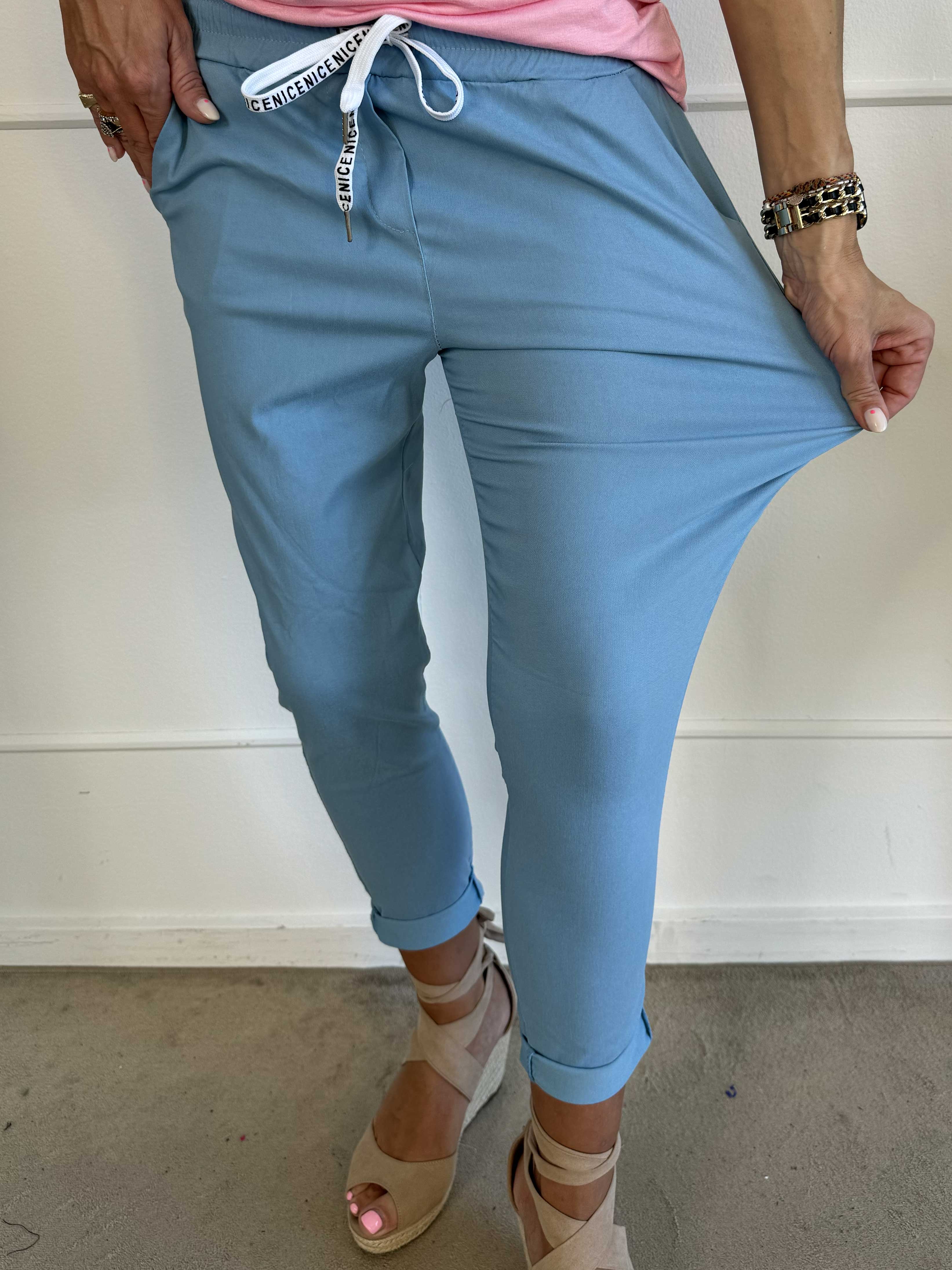 Antalya - Bukser i ankellængde med elastikkant i livet