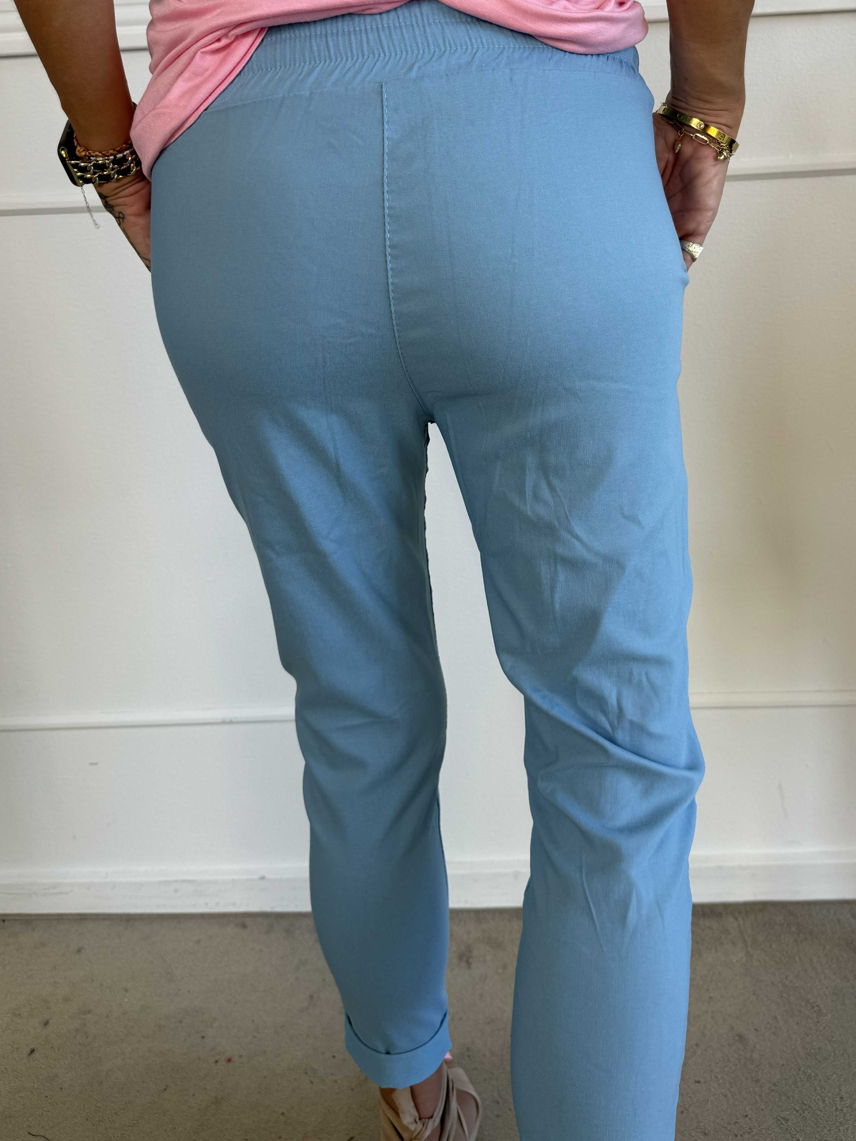 Antalya - Bukser i ankellængde med elastikkant i livet