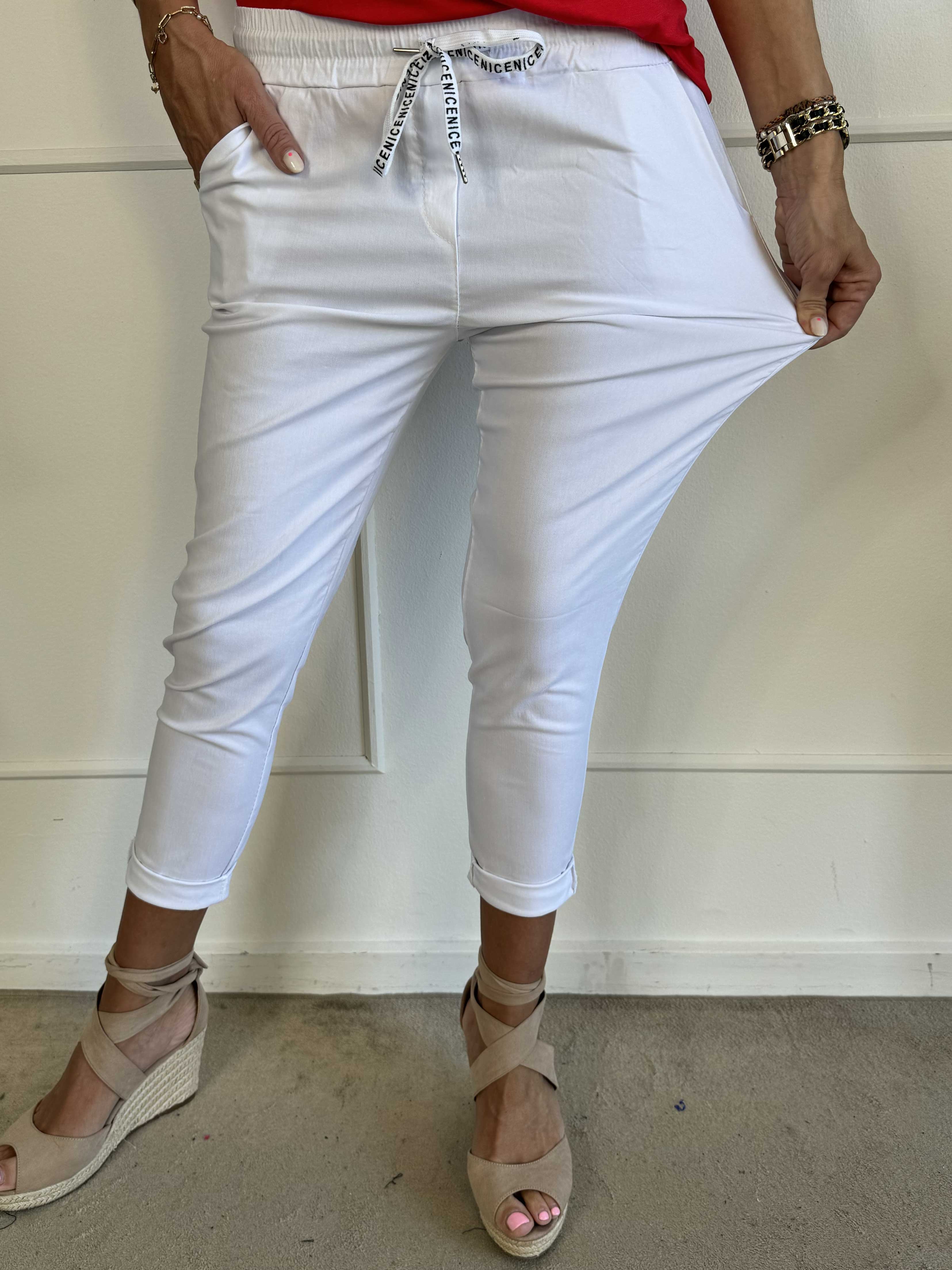 Antalya - Bukser i ankellængde med elastikkant i livet