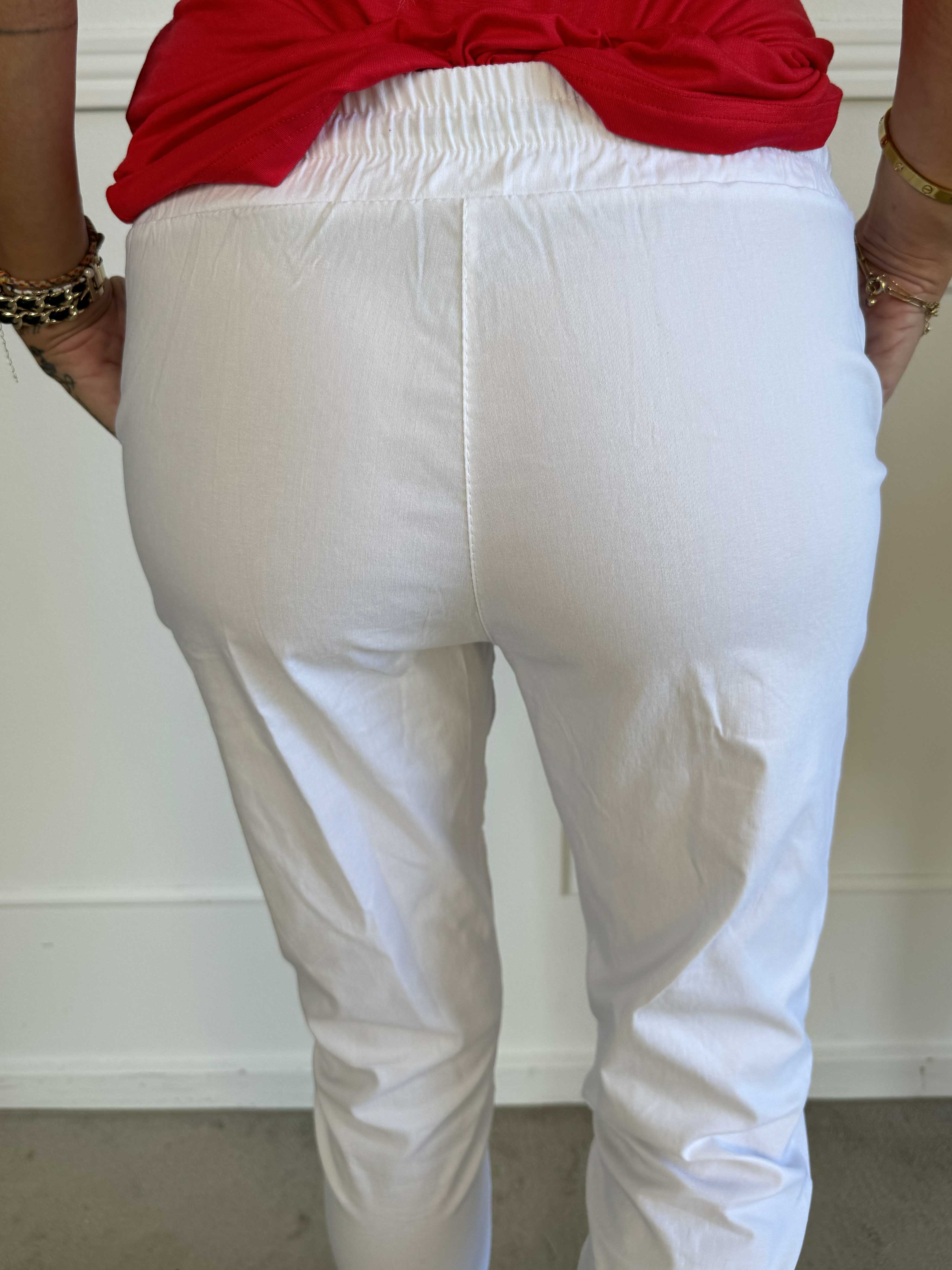 Antalya - Bukser i ankellængde med elastikkant i livet