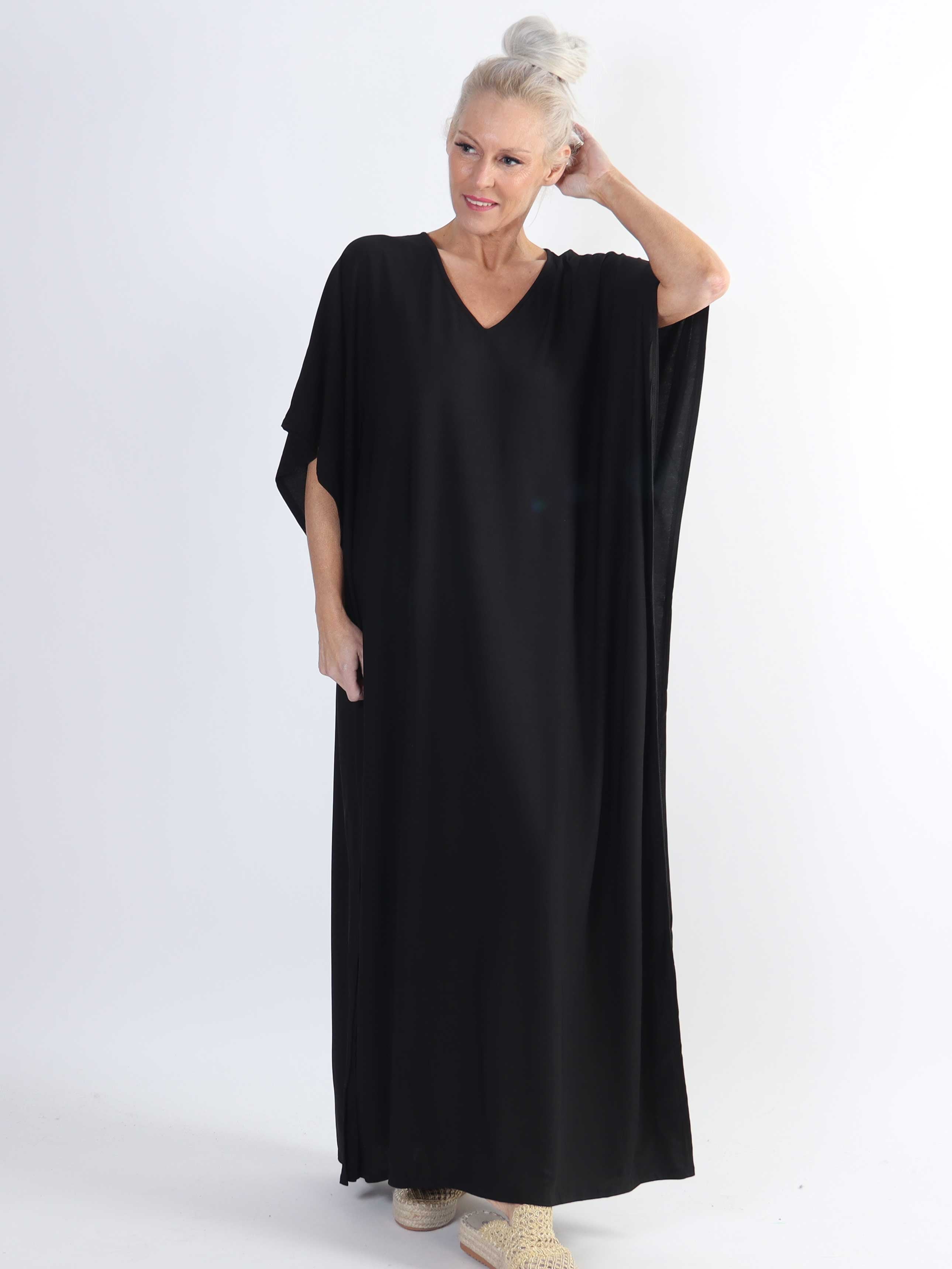 Azmina Plain Long - Ensfarvet elastisk plus size tunika