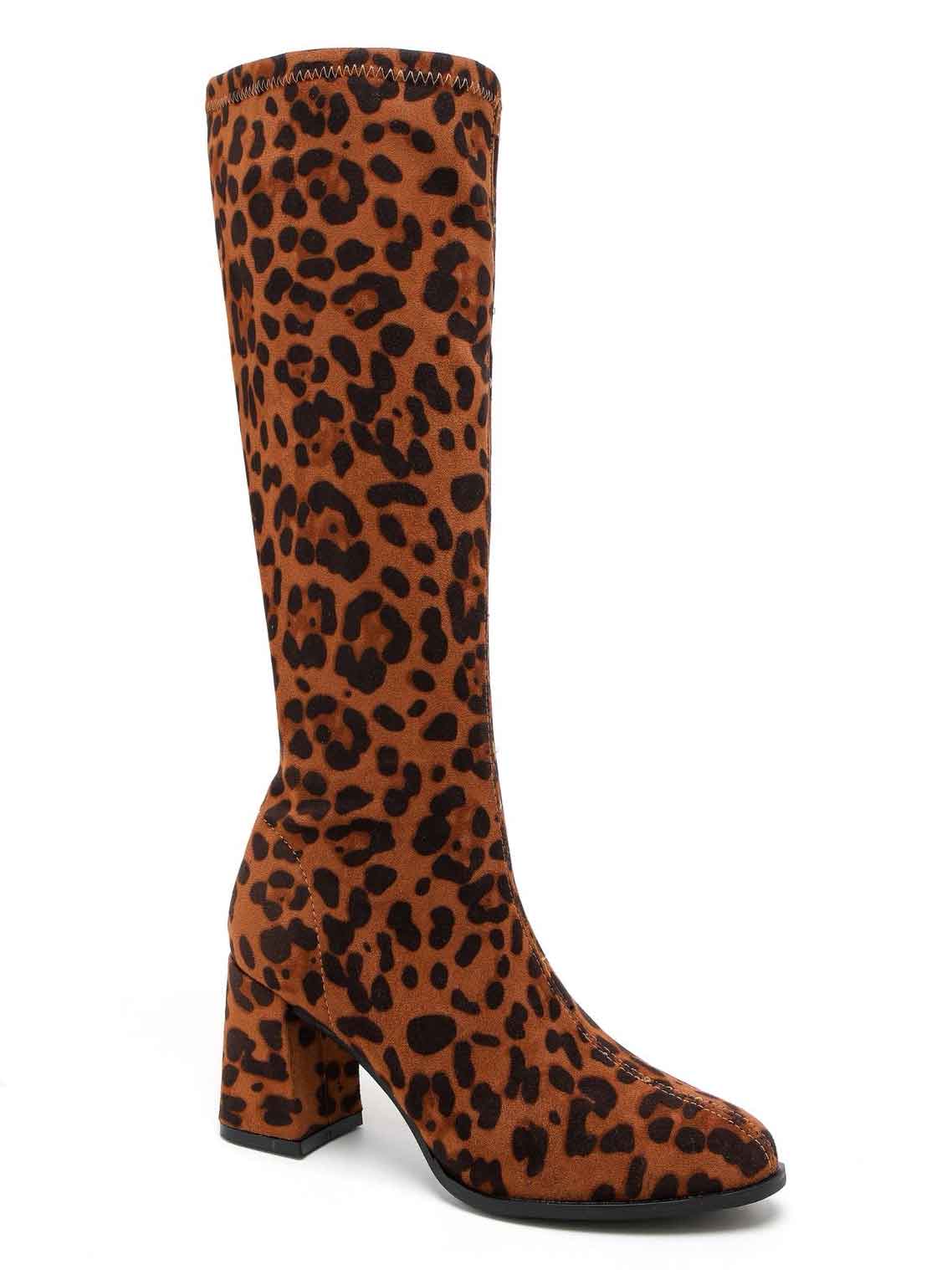 Cyrene - Støvler i ruskindslook med hæl