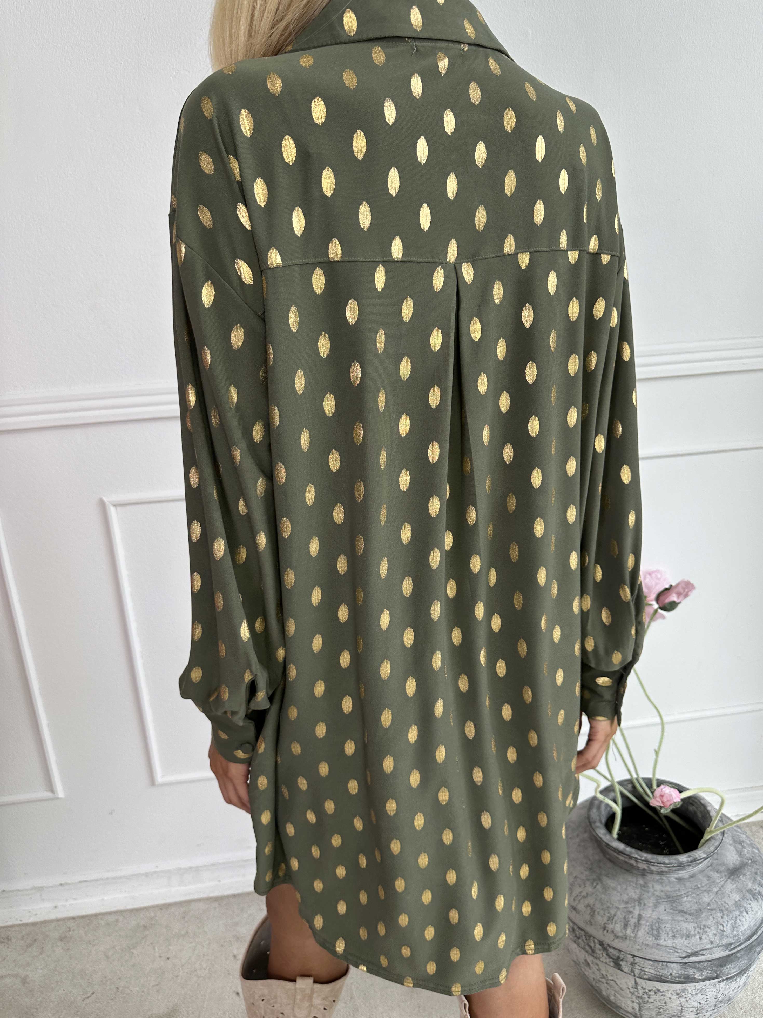 Belinda - Skjortekjole detaljeret med guld dutter