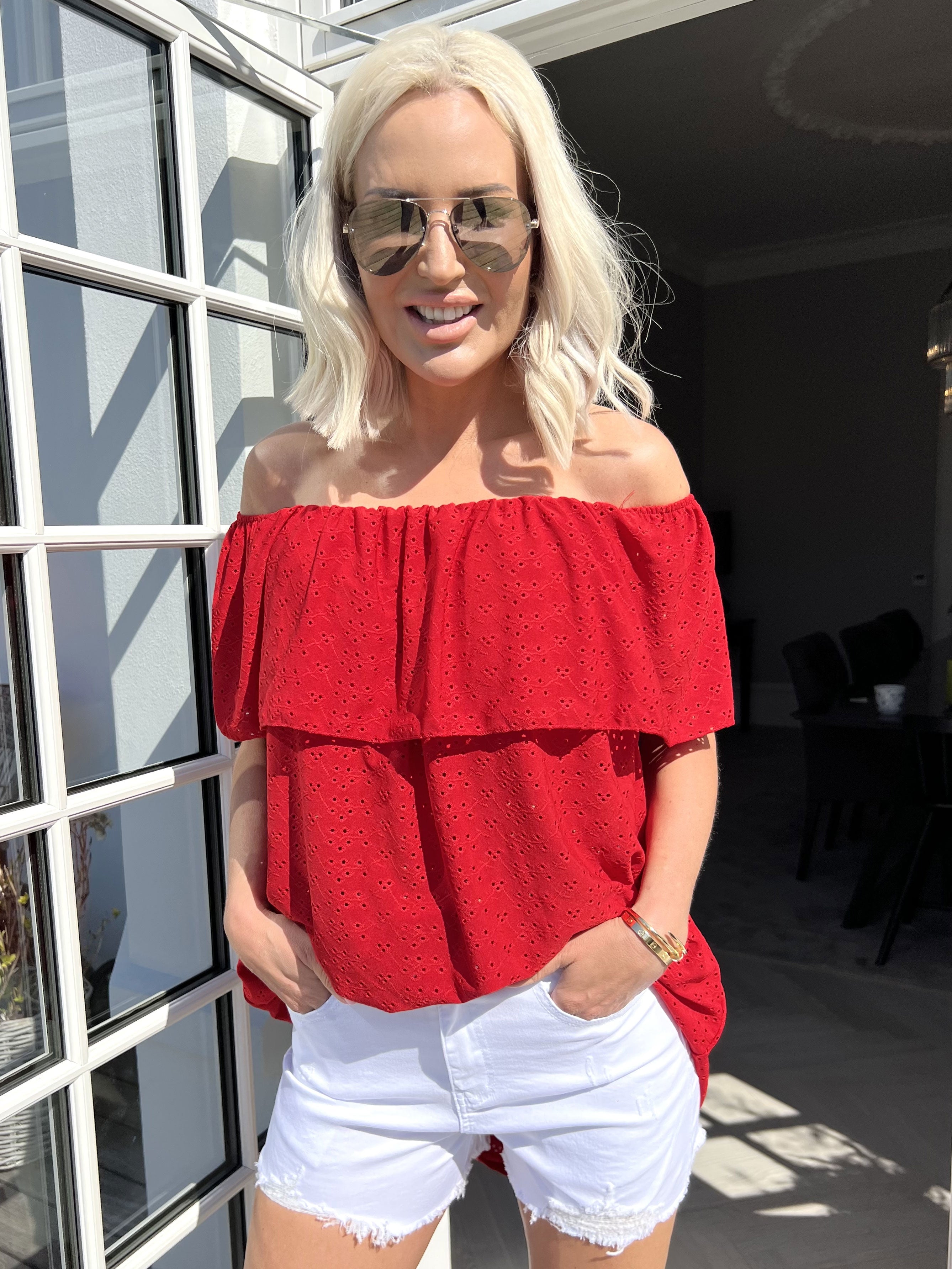 Camillya - Højtaljede denim shorts