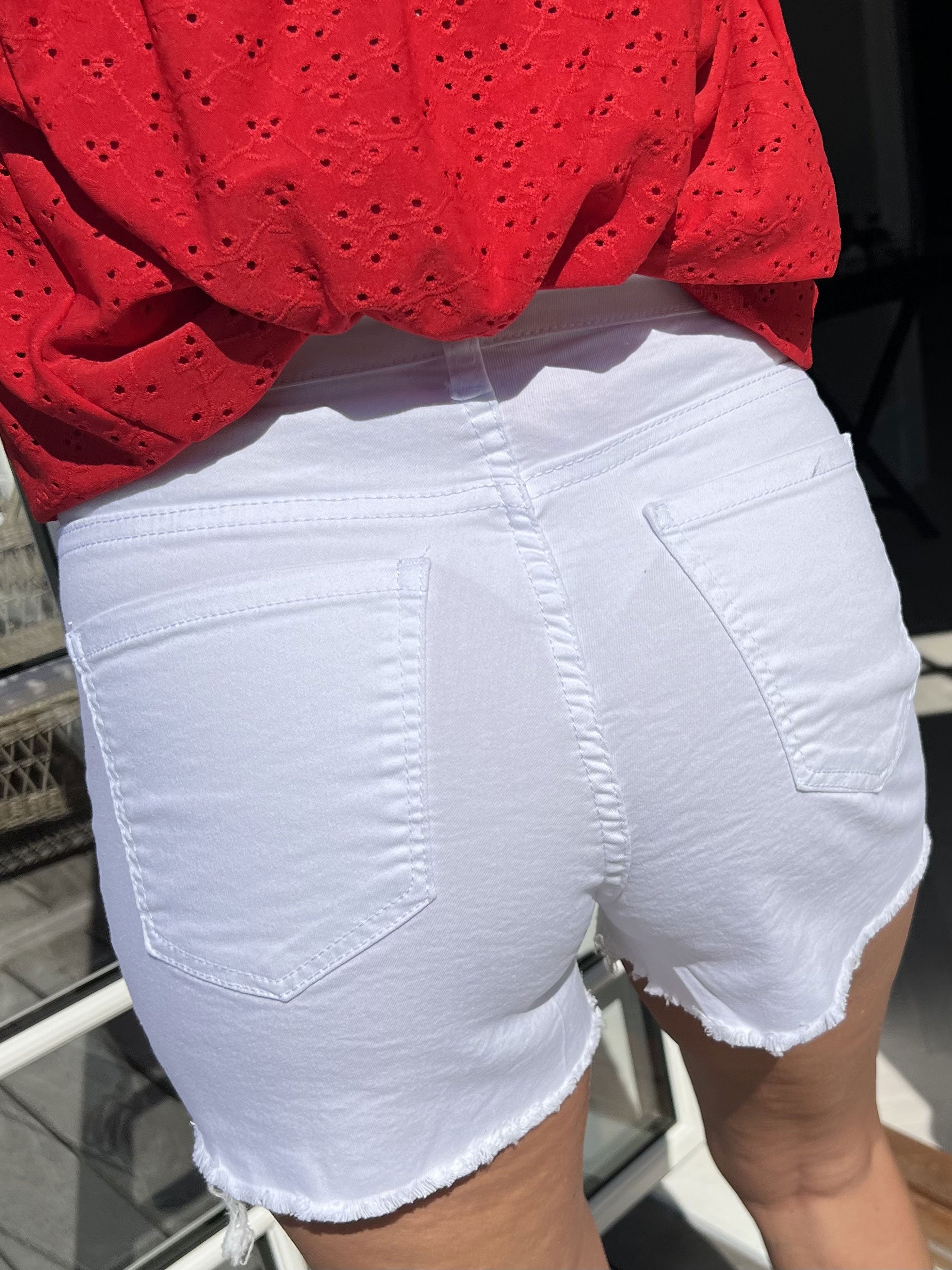 Camillya - Højtaljede denim shorts