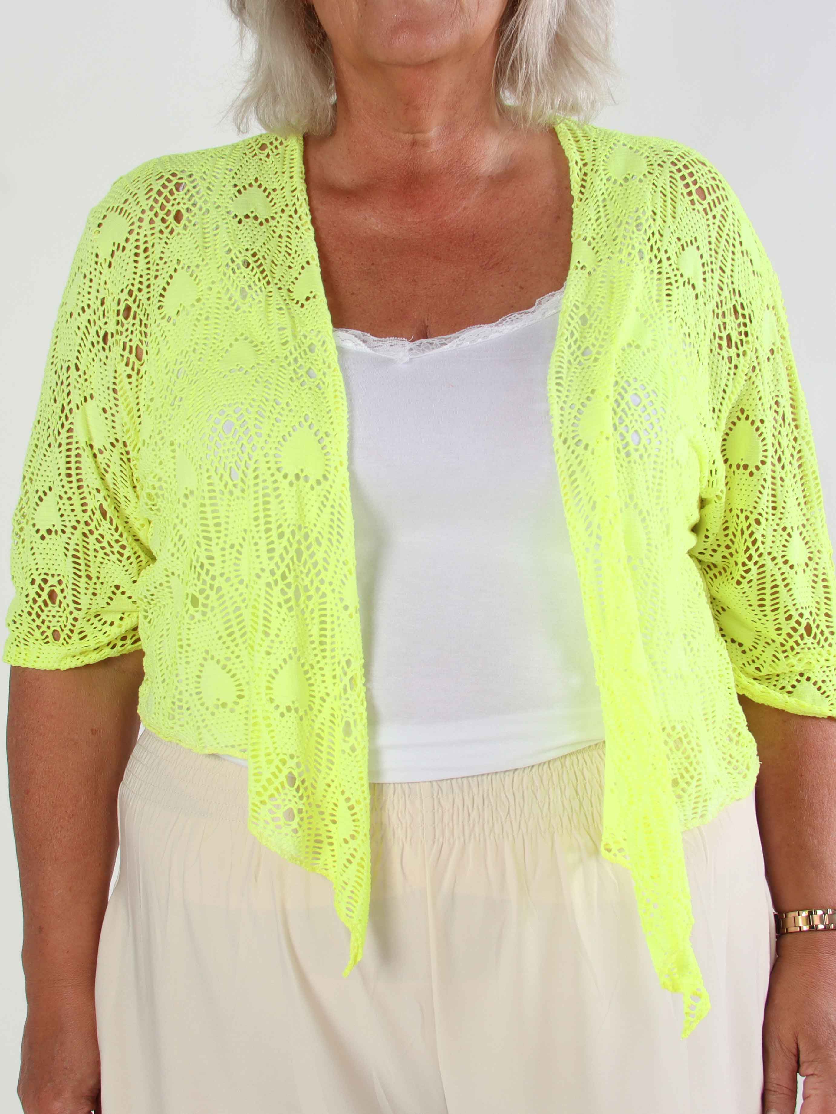 Cassiopea - Let plus size cardigan i viskose med hulmønster