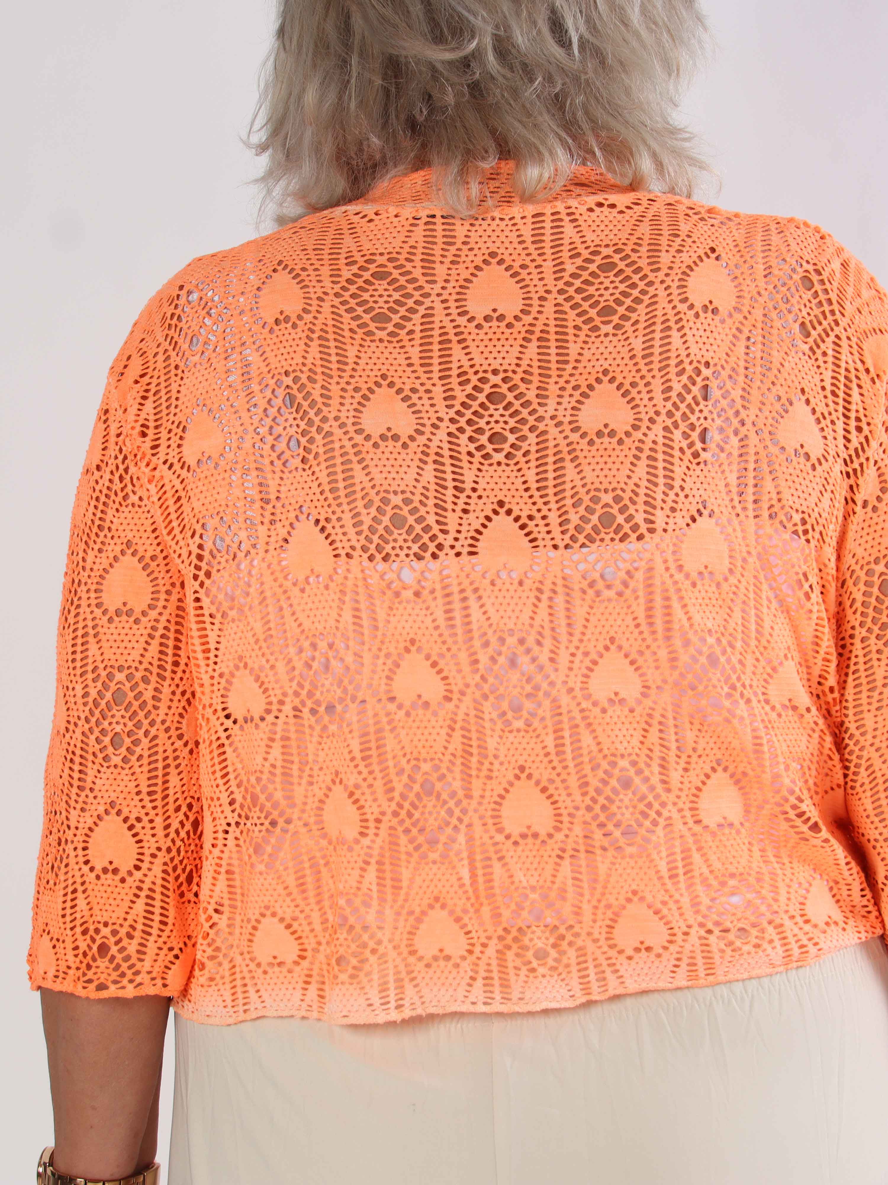 Cassiopea - Let plus size cardigan i viskose med hulmønster