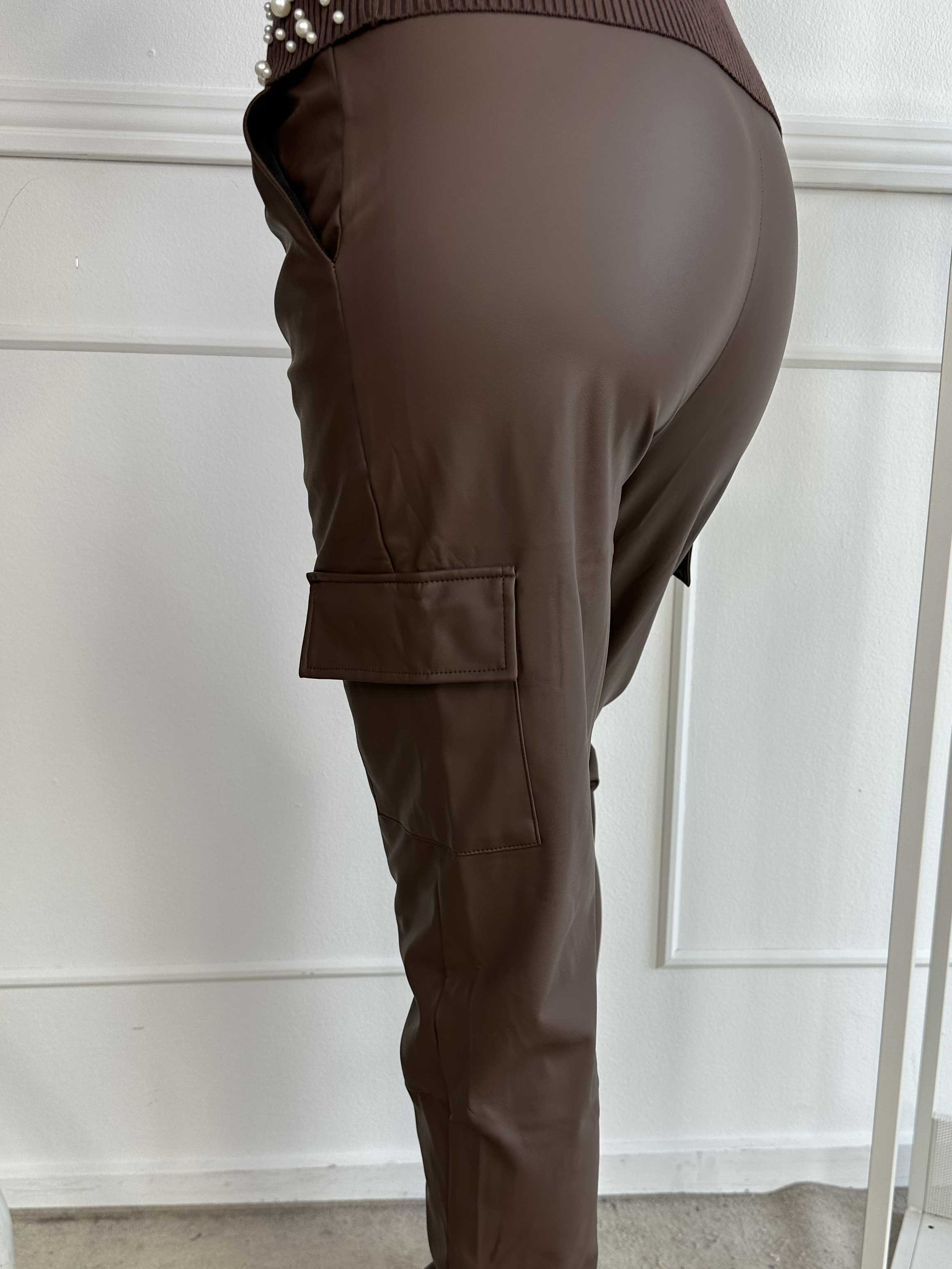 Corinna - Fede cargobukser i læderlook