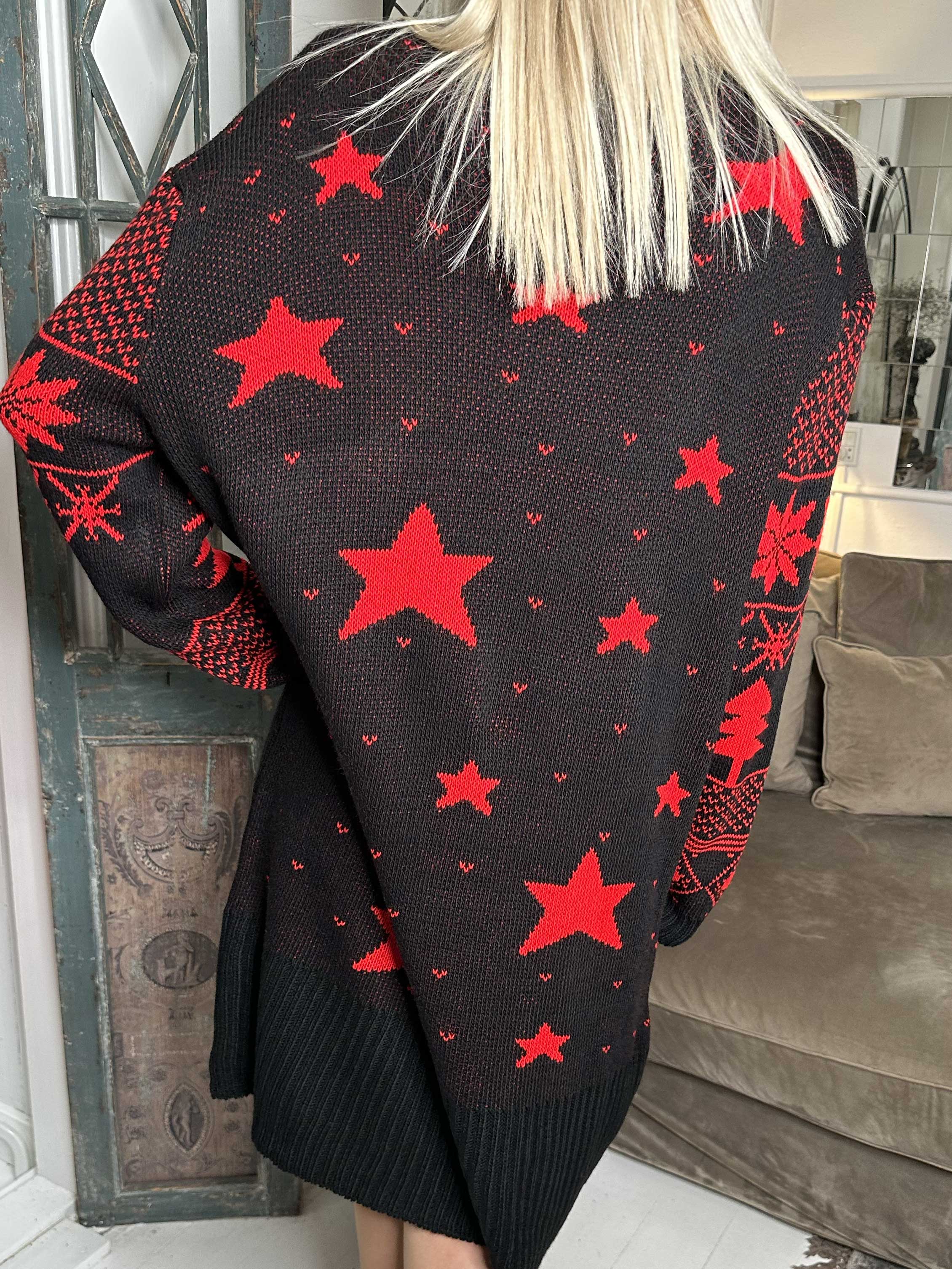 Christmas - Julestrikkjole med merry christmas stående