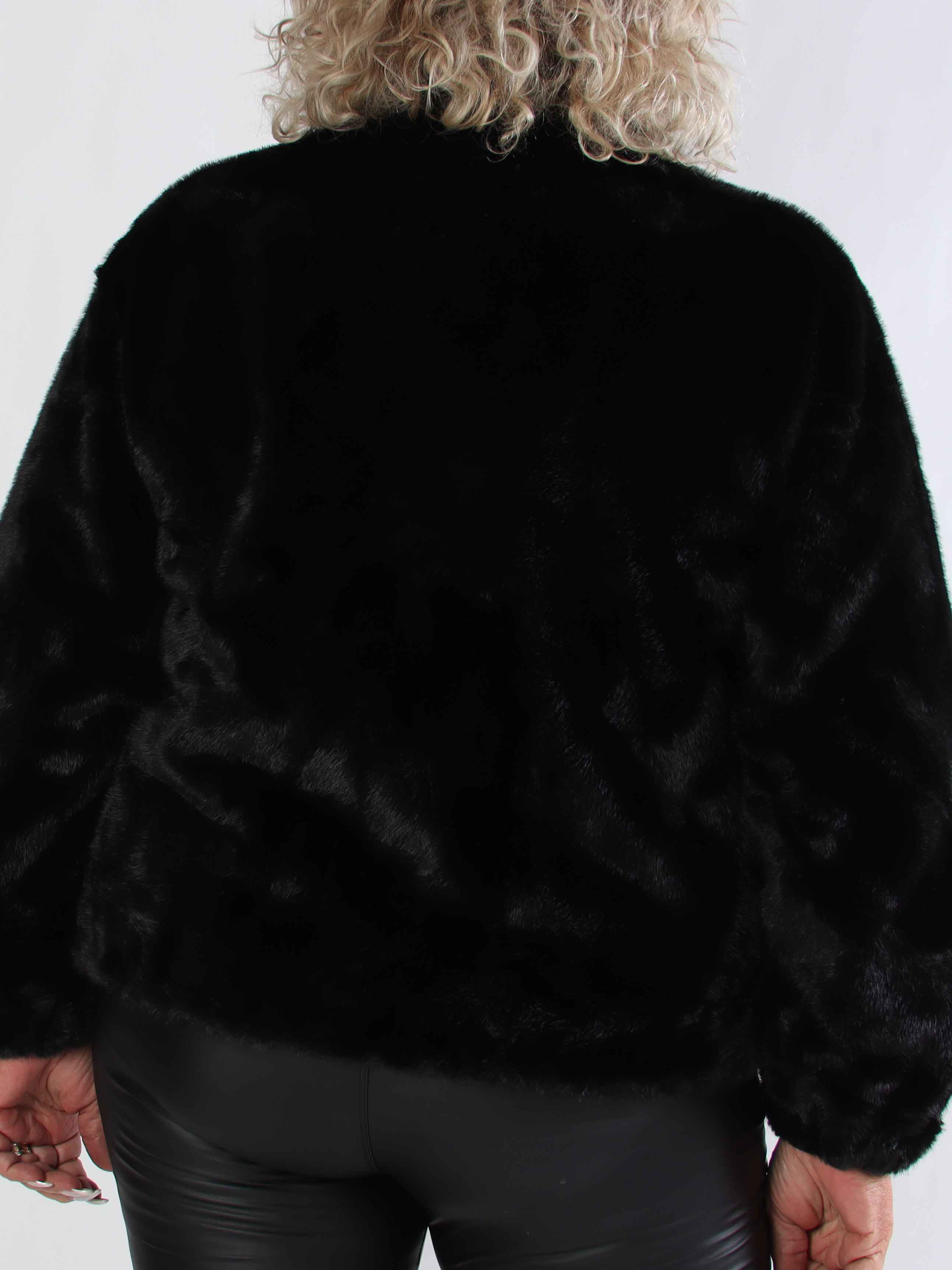 Daniela - Blød faux fur bomberjakke