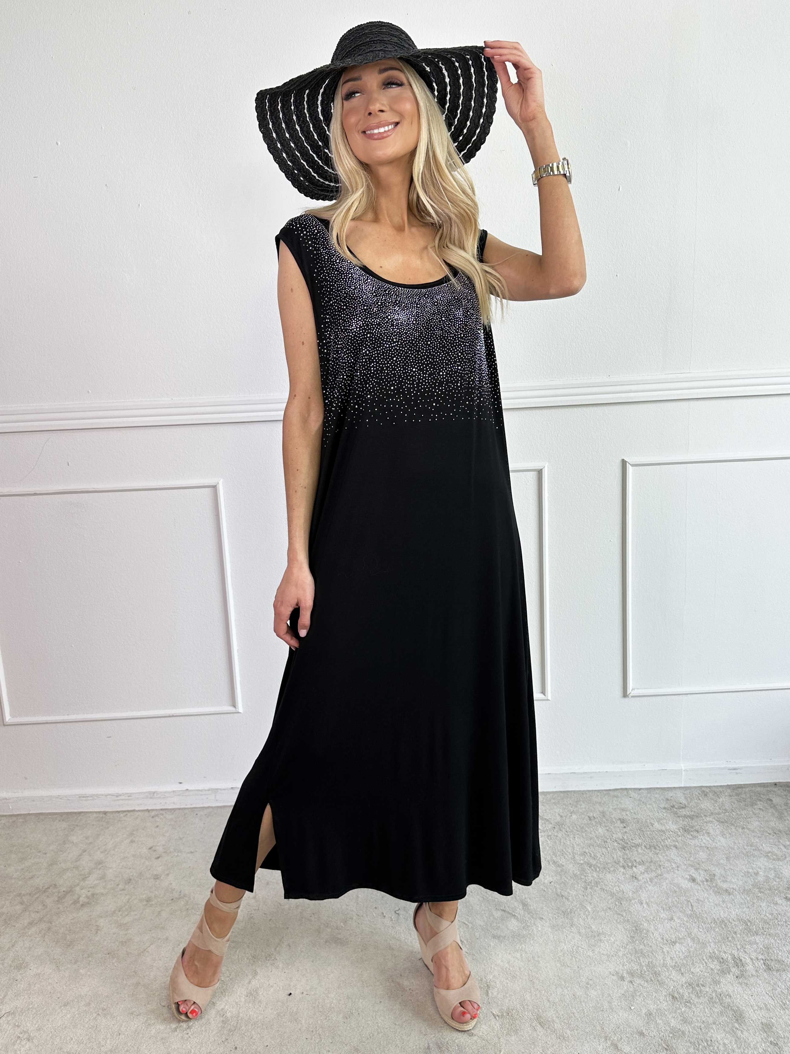 Eden - Lang blød kjole i viskose med similisten