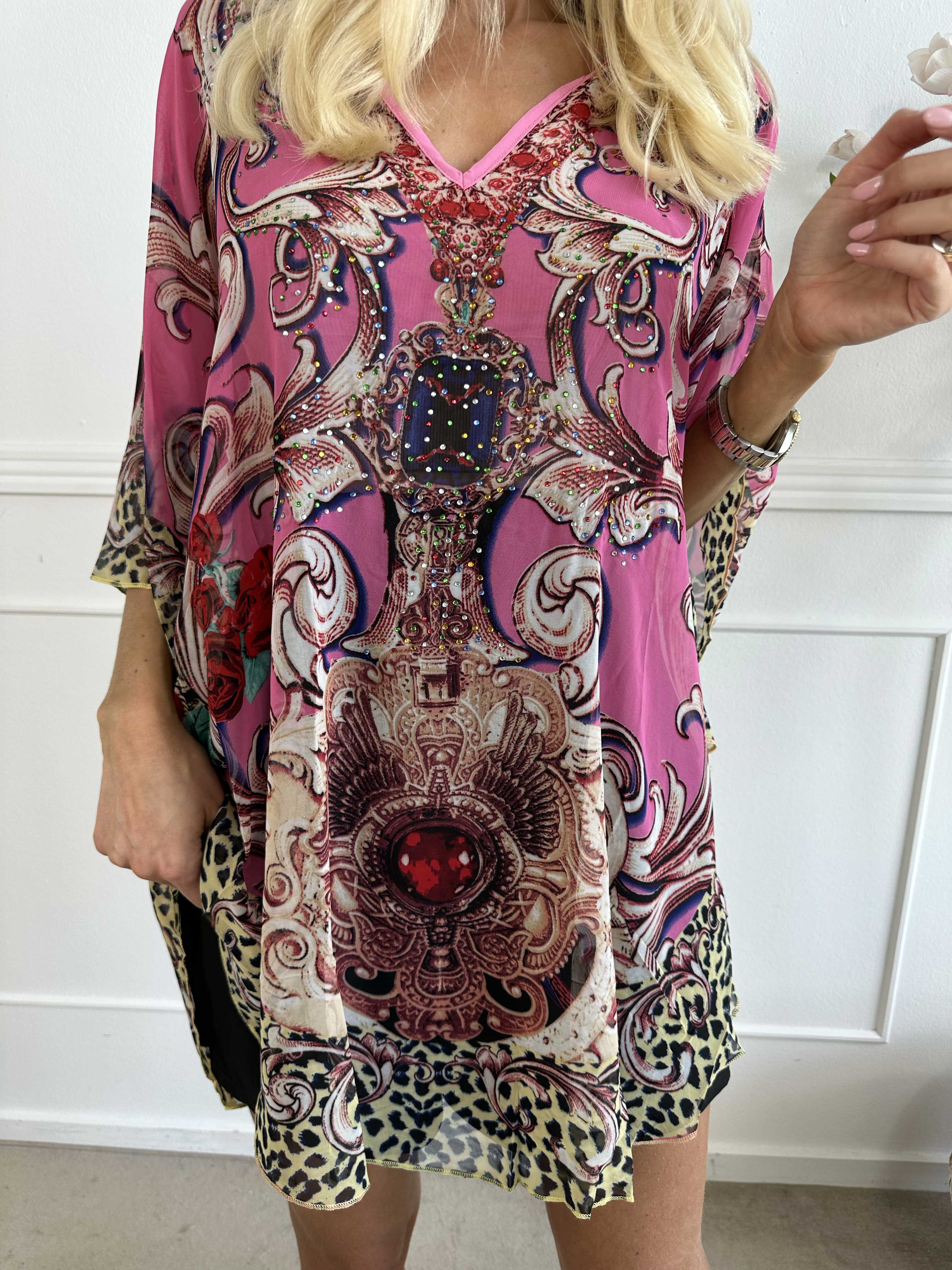 Elina - Semitransparent tunika med mønster og similisten