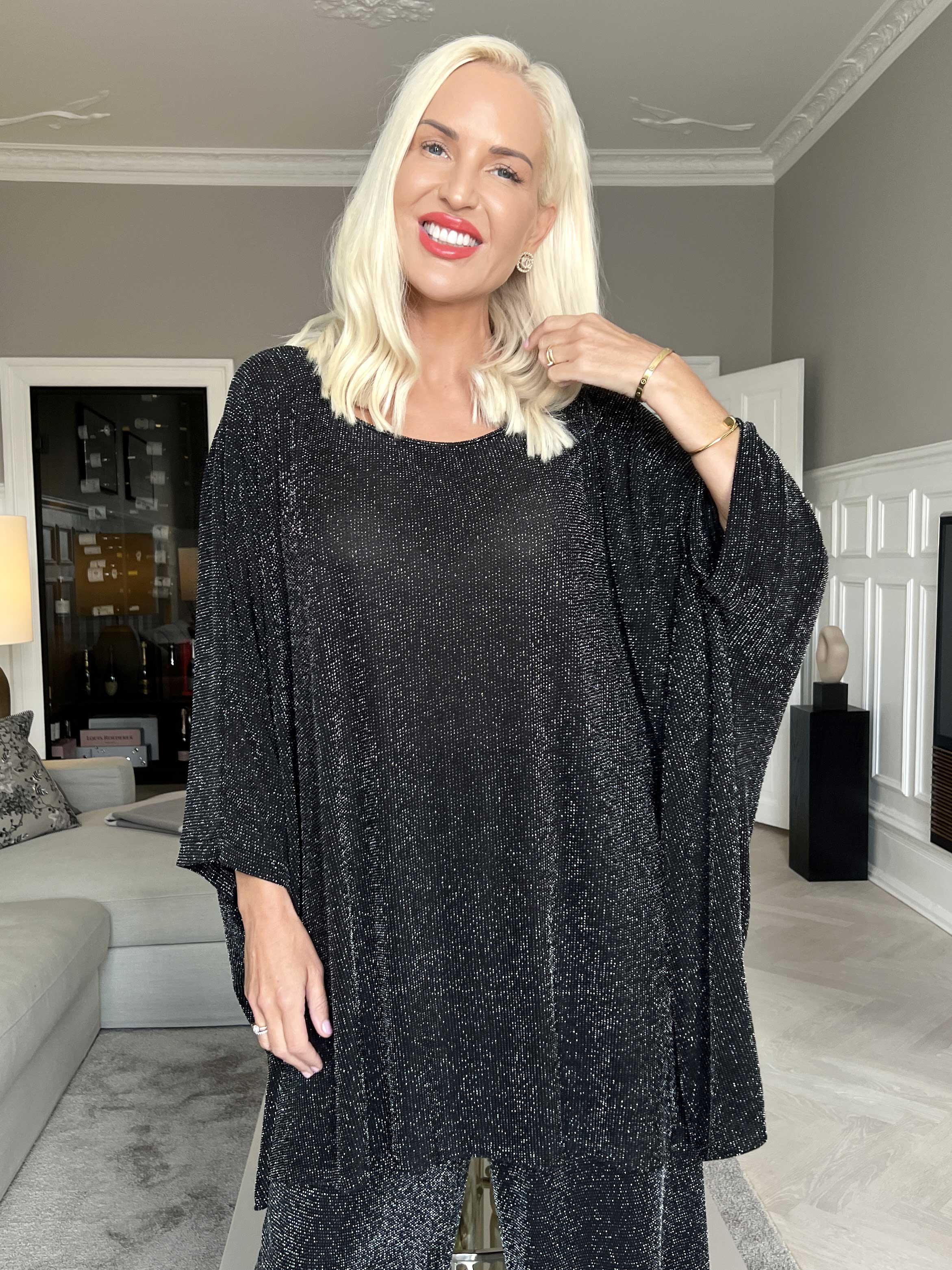 Estella Glitter - Oversized Tunika Med Flagermusærmer