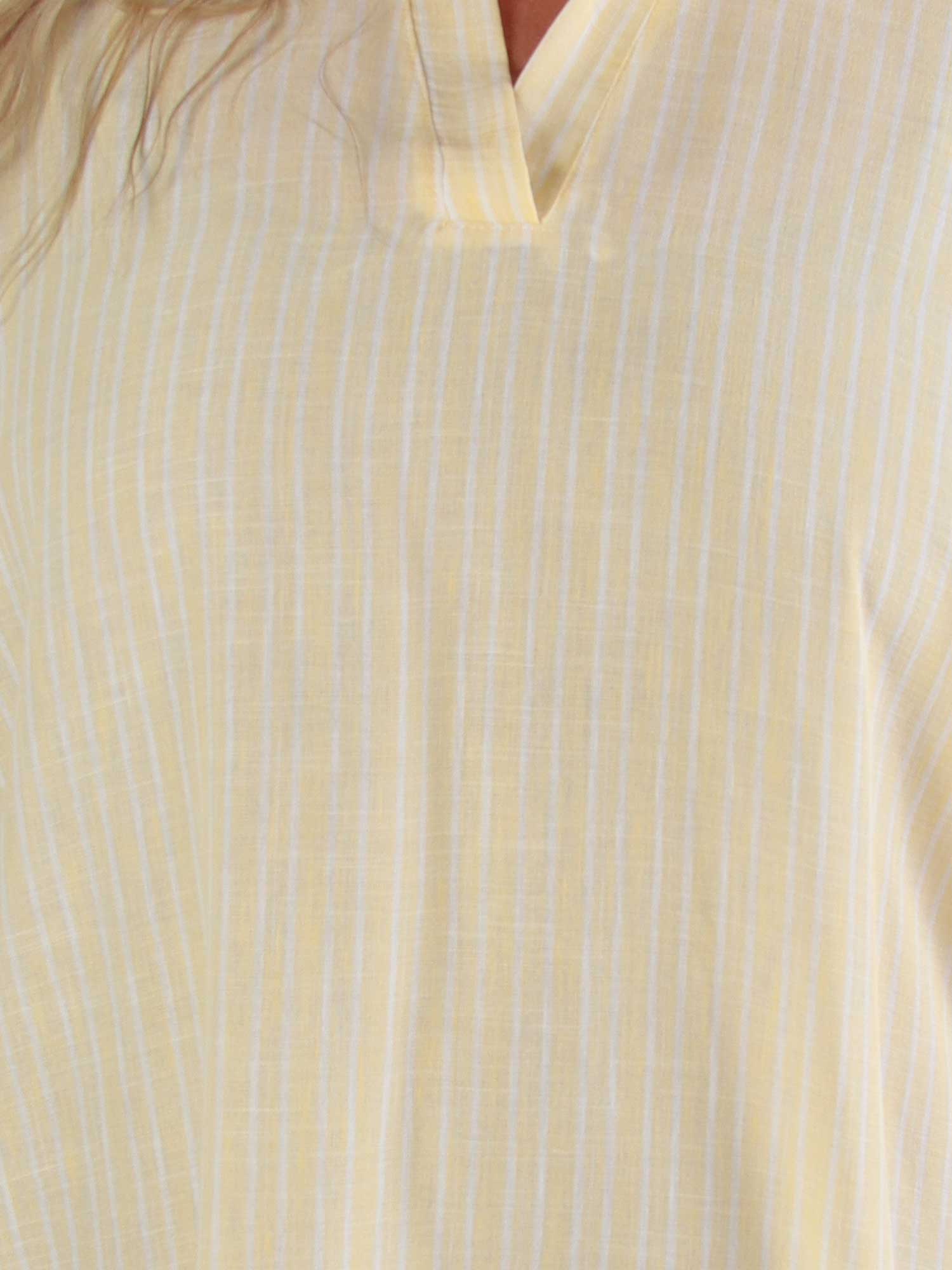 Evelyn - Stribet plus size tunikakjole med skjortekrave