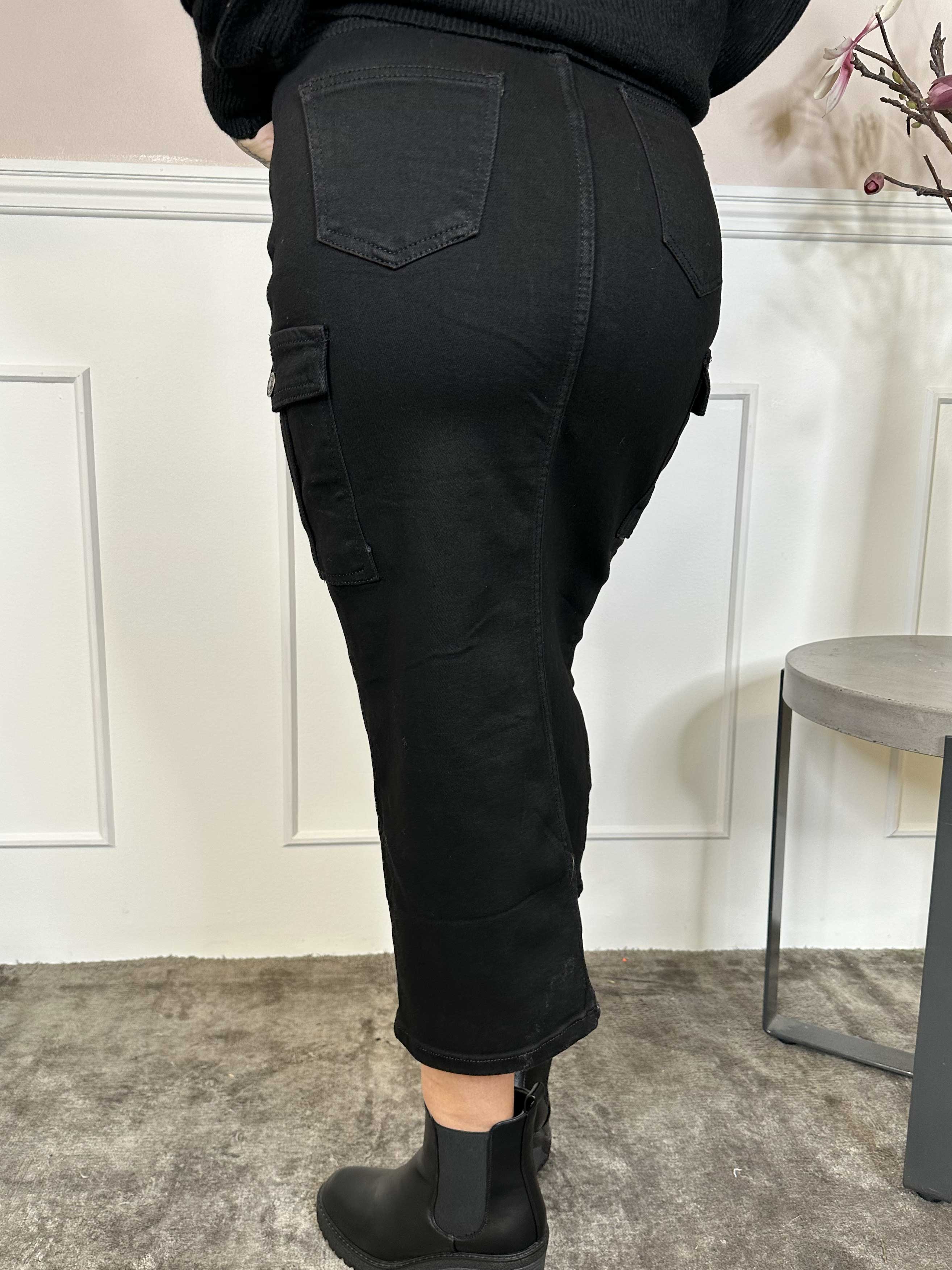 Josephine - Denim nederdel med slids og lommer