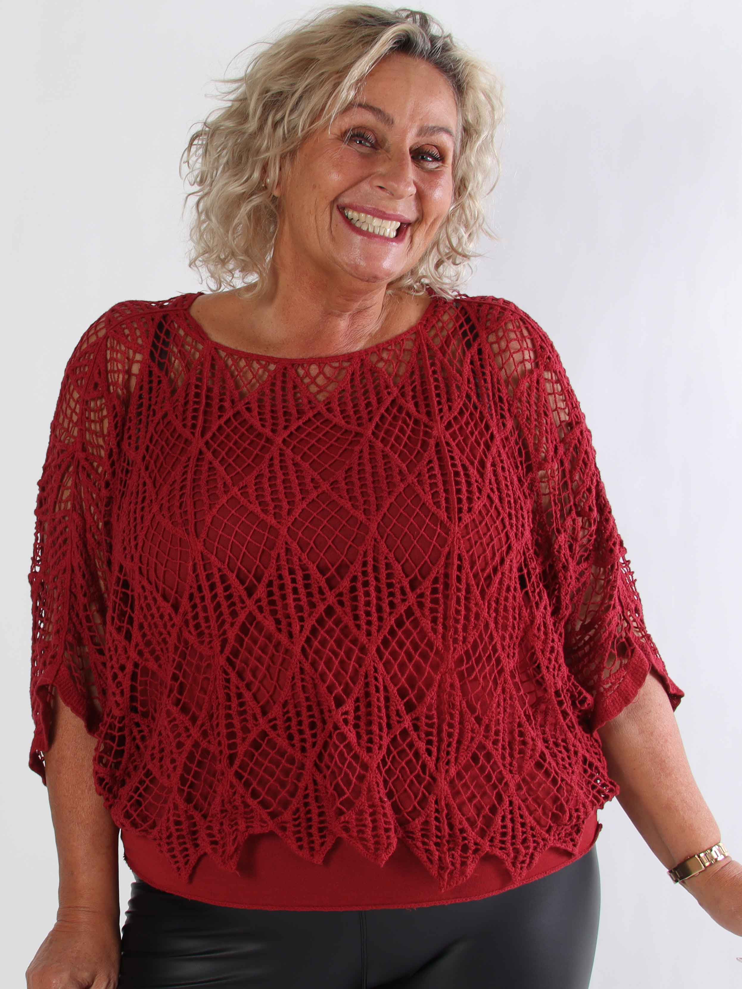 Kari - Hæklet plus size tunika med top i bomuld