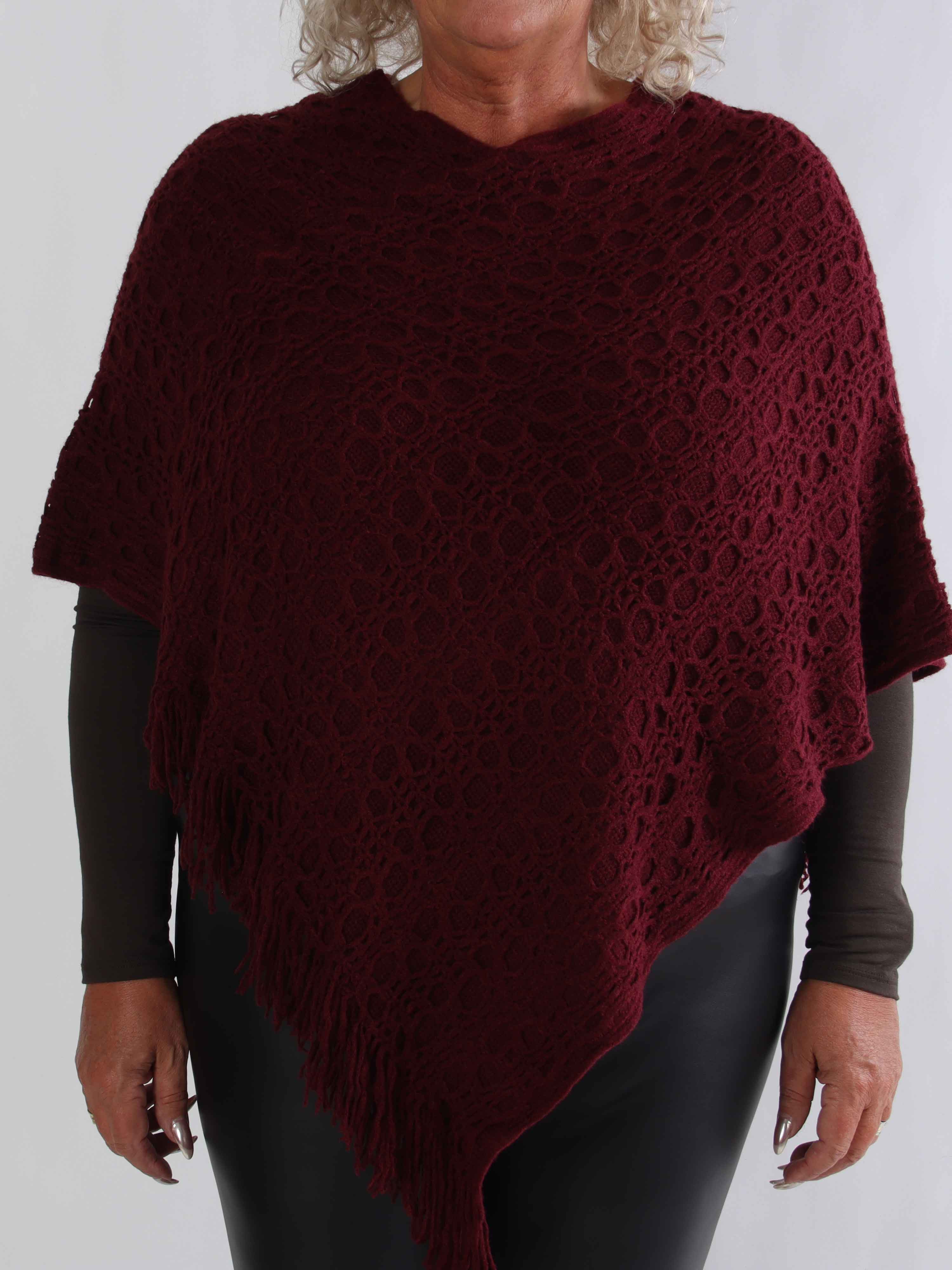 Opra - Blød mønstret plus size strikponcho