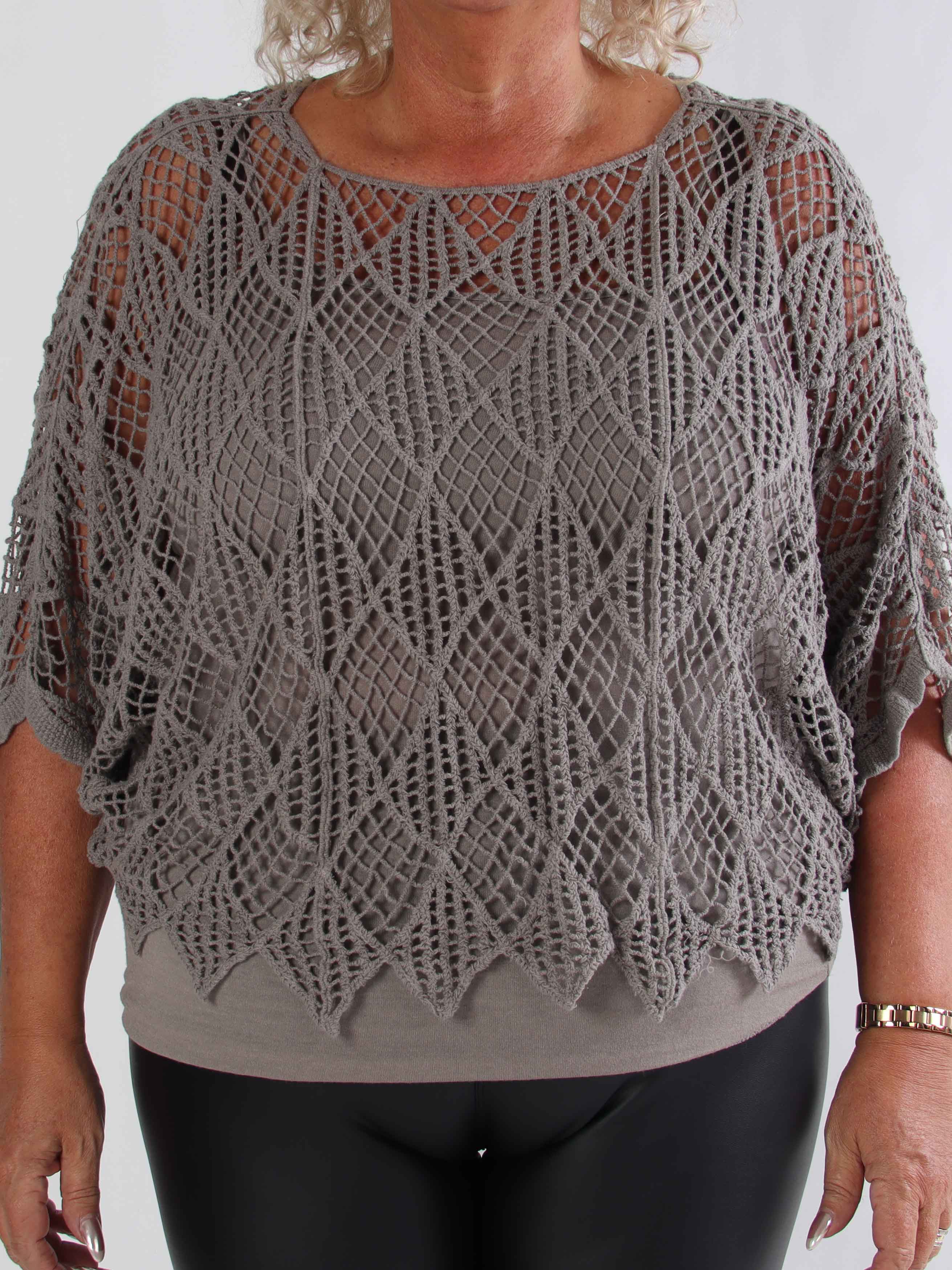 Kari - Hæklet plus size tunika med top i bomuld