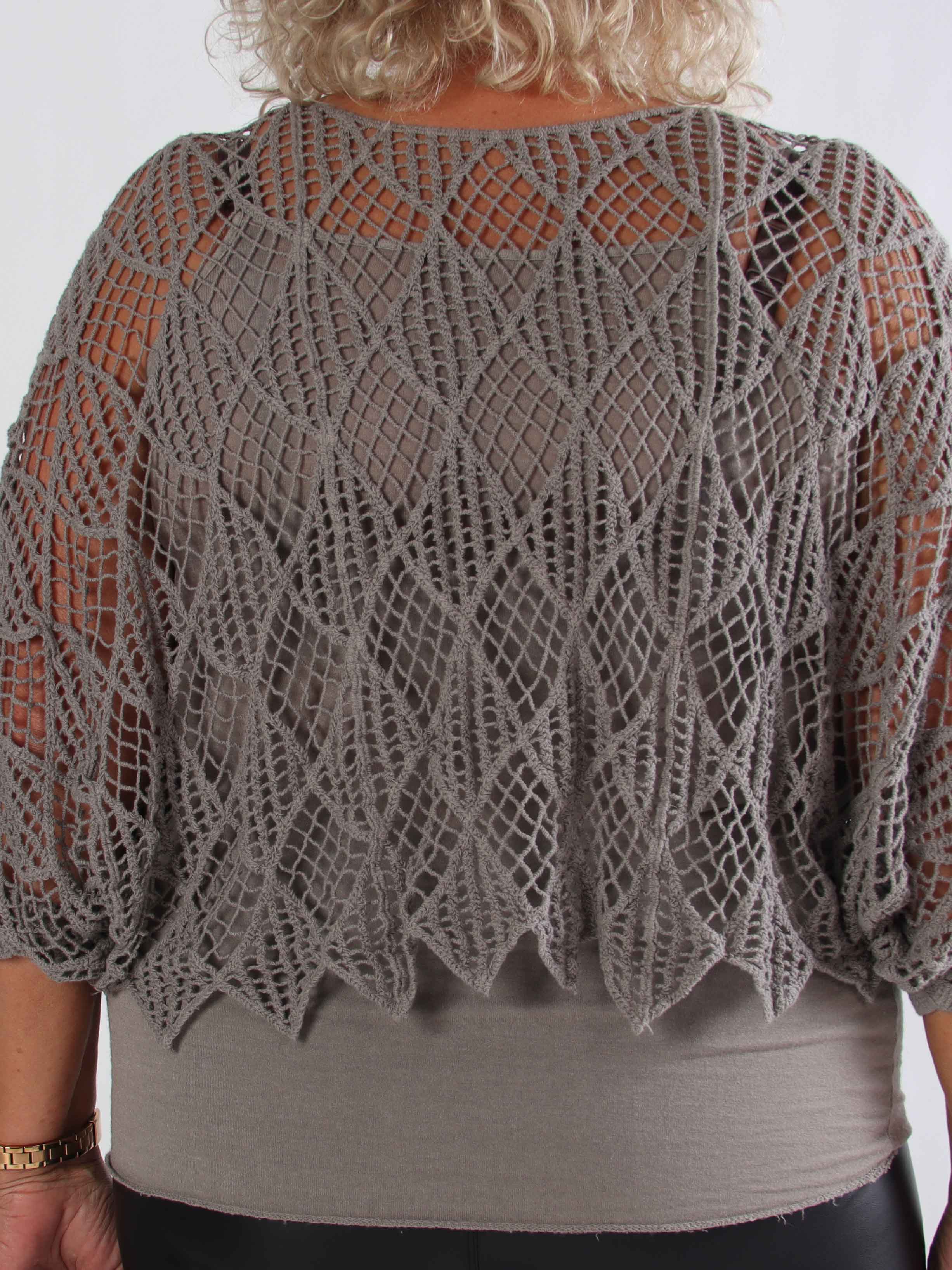 Kari - Hæklet plus size tunika med top i bomuld