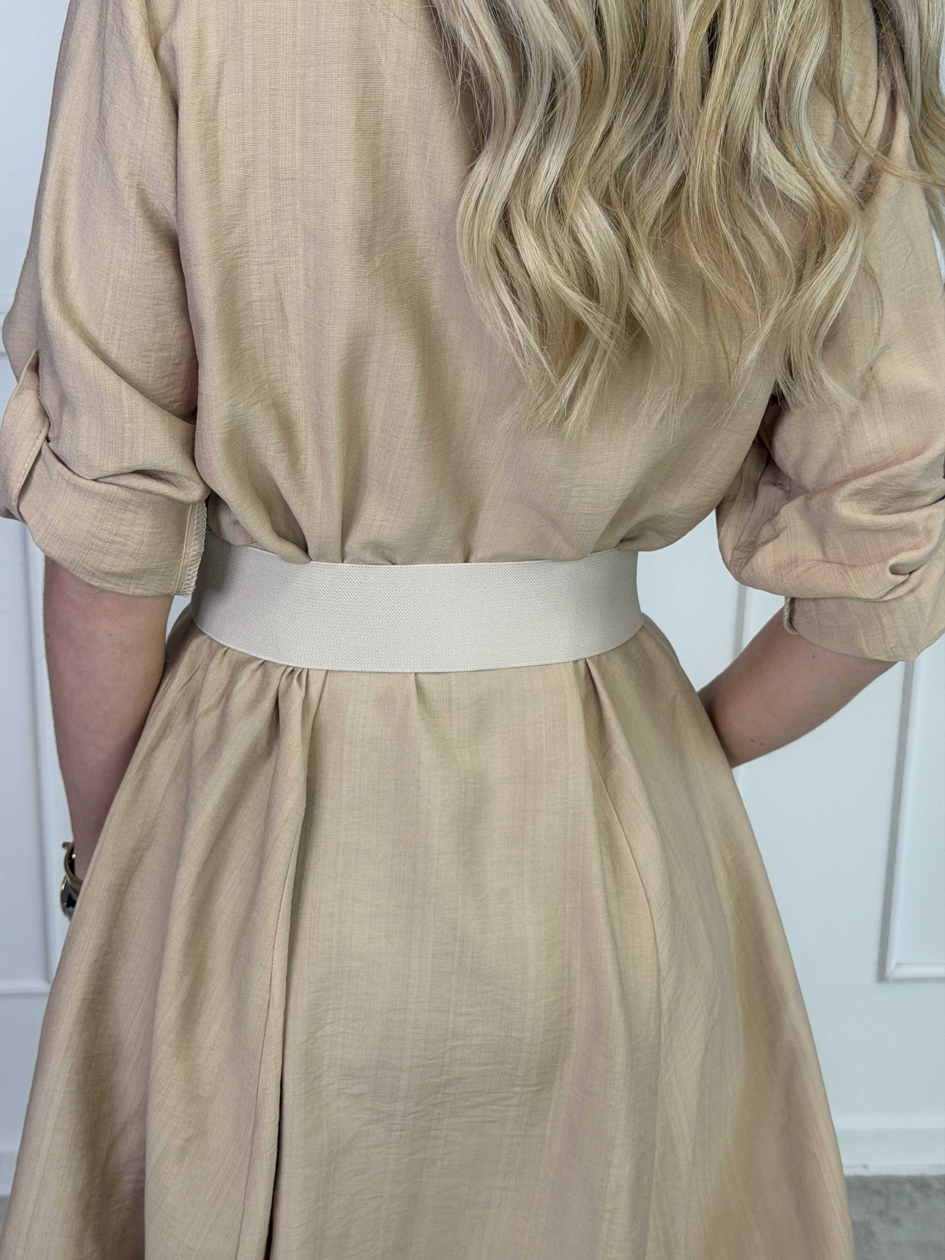 Kiki - Elastisk taljebælte med stort guld spænde