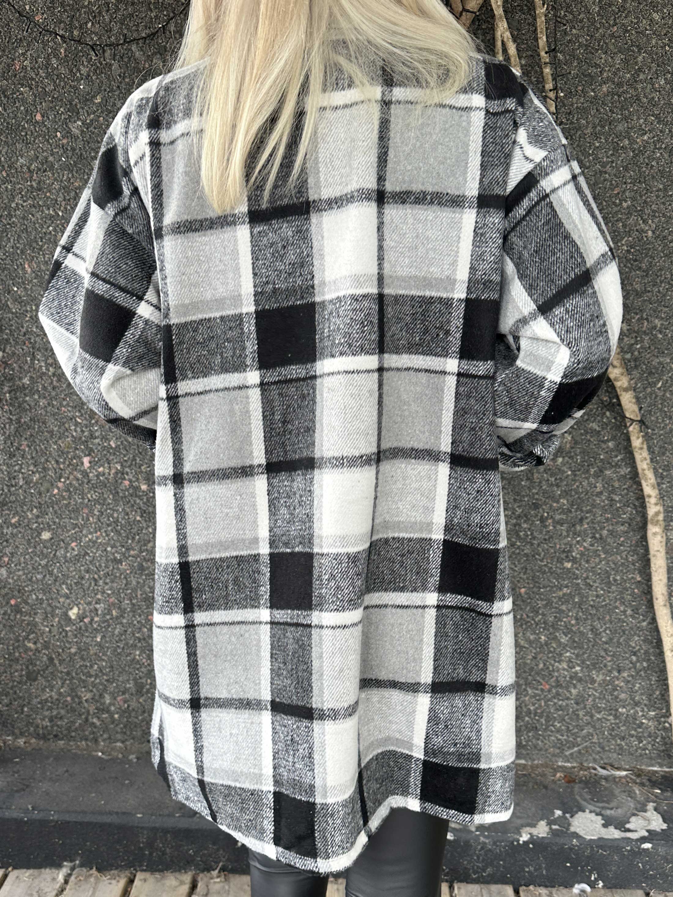 Lagos - Blød ternet skjortejakke i viskose