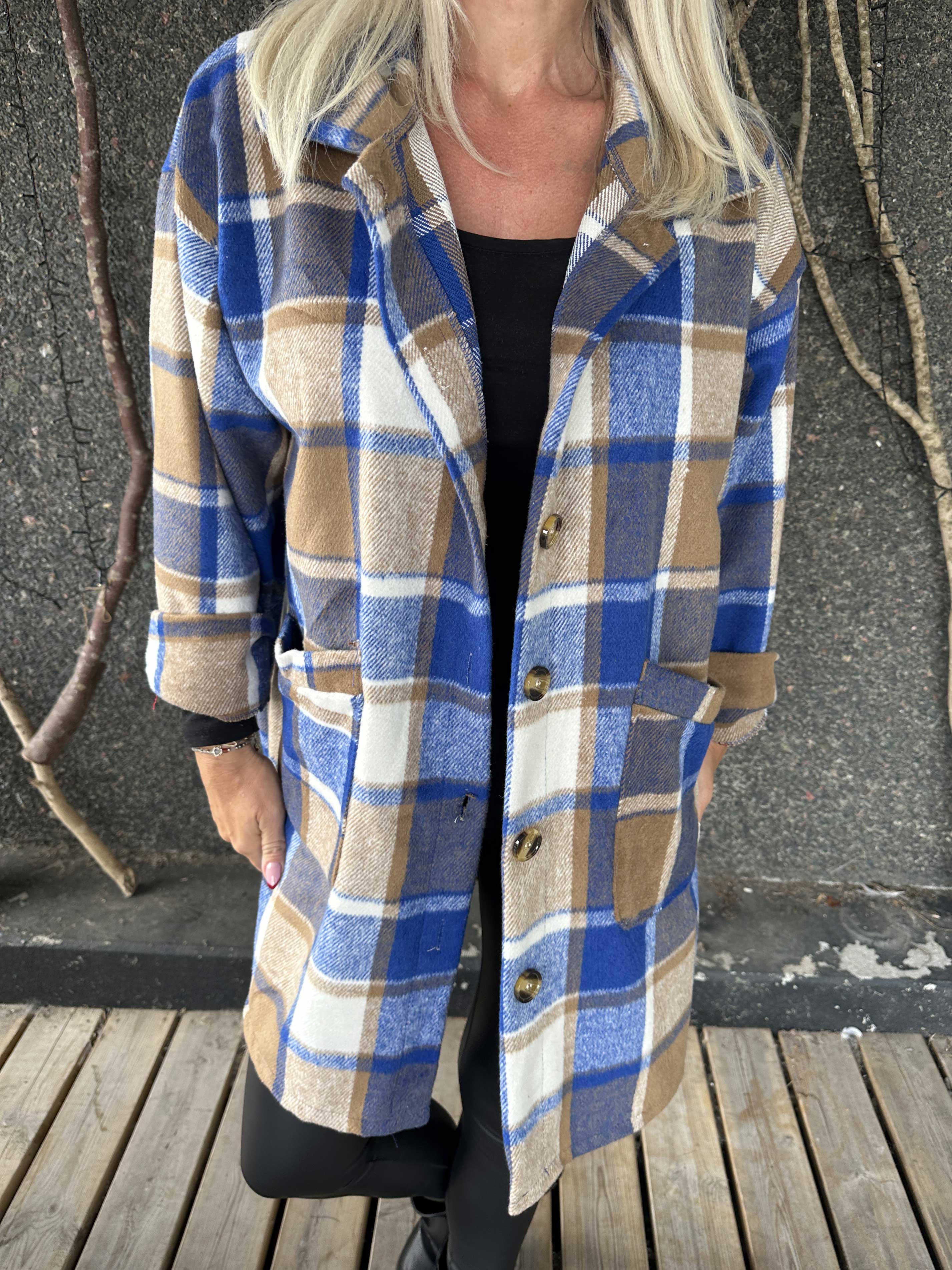 Lagos - Blød ternet skjortejakke i viskose