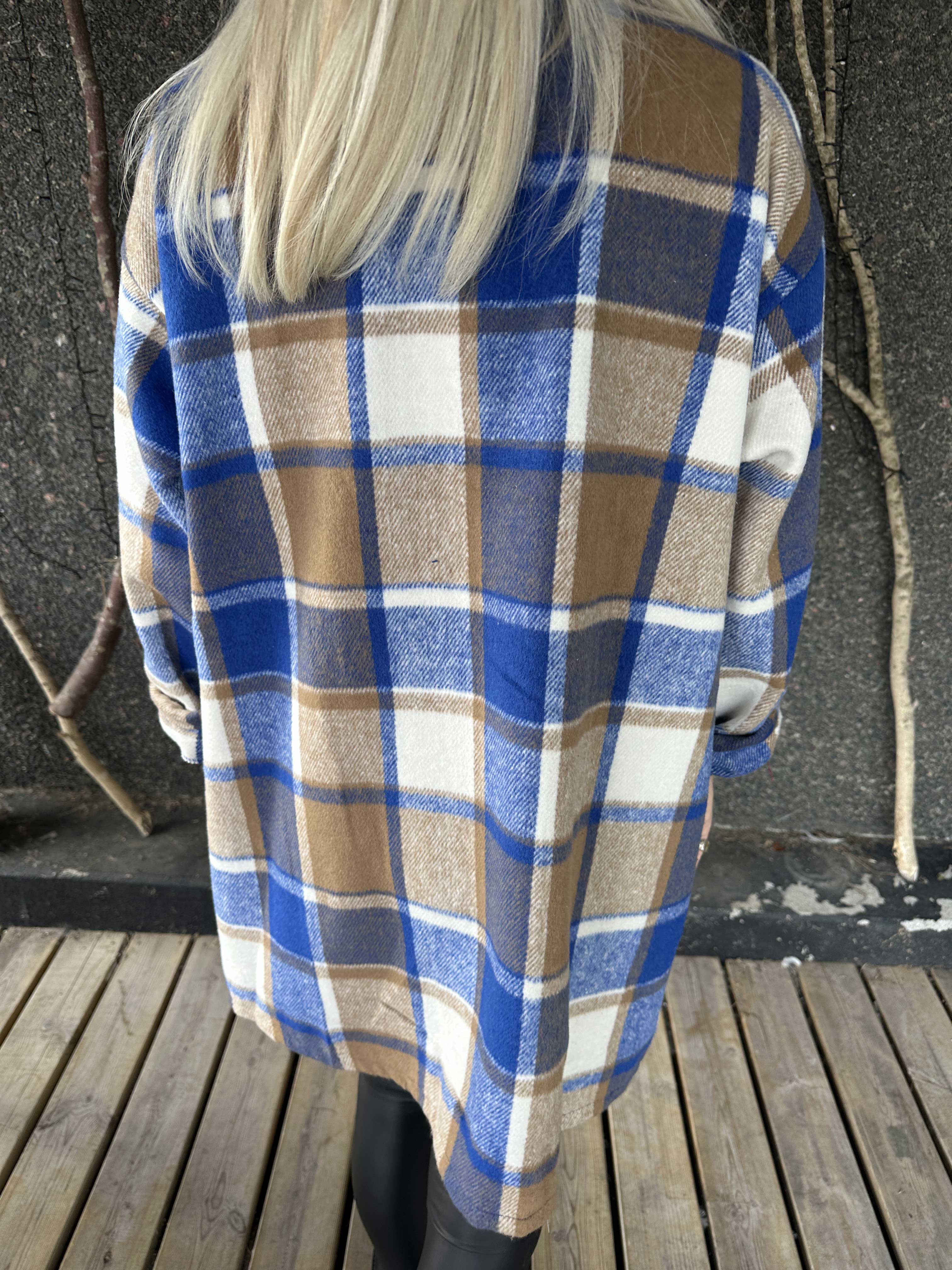 Lagos - Blød ternet skjortejakke i viskose