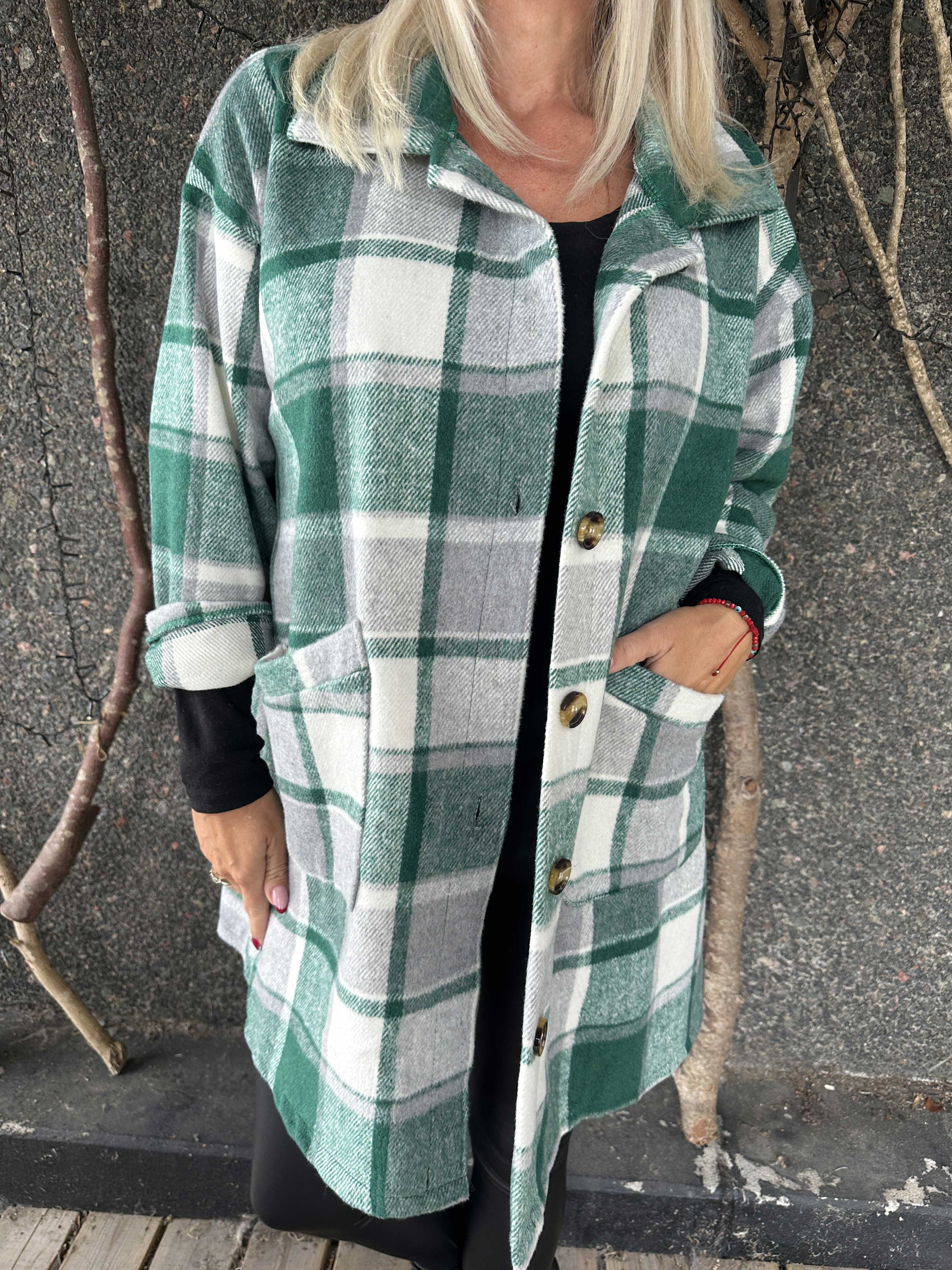 Lagos - Blød ternet skjortejakke i viskose