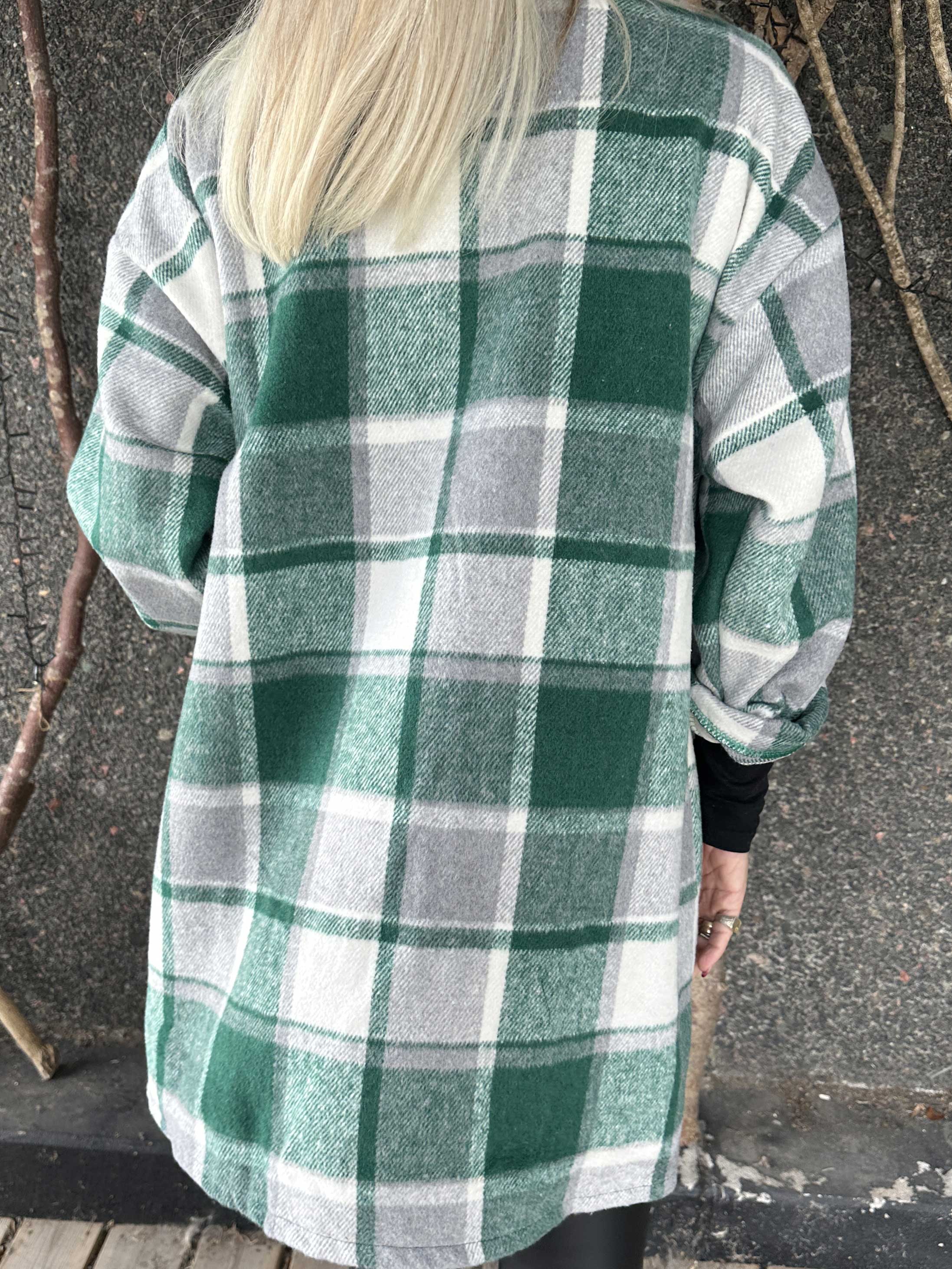 Lagos - Blød ternet skjortejakke i viskose