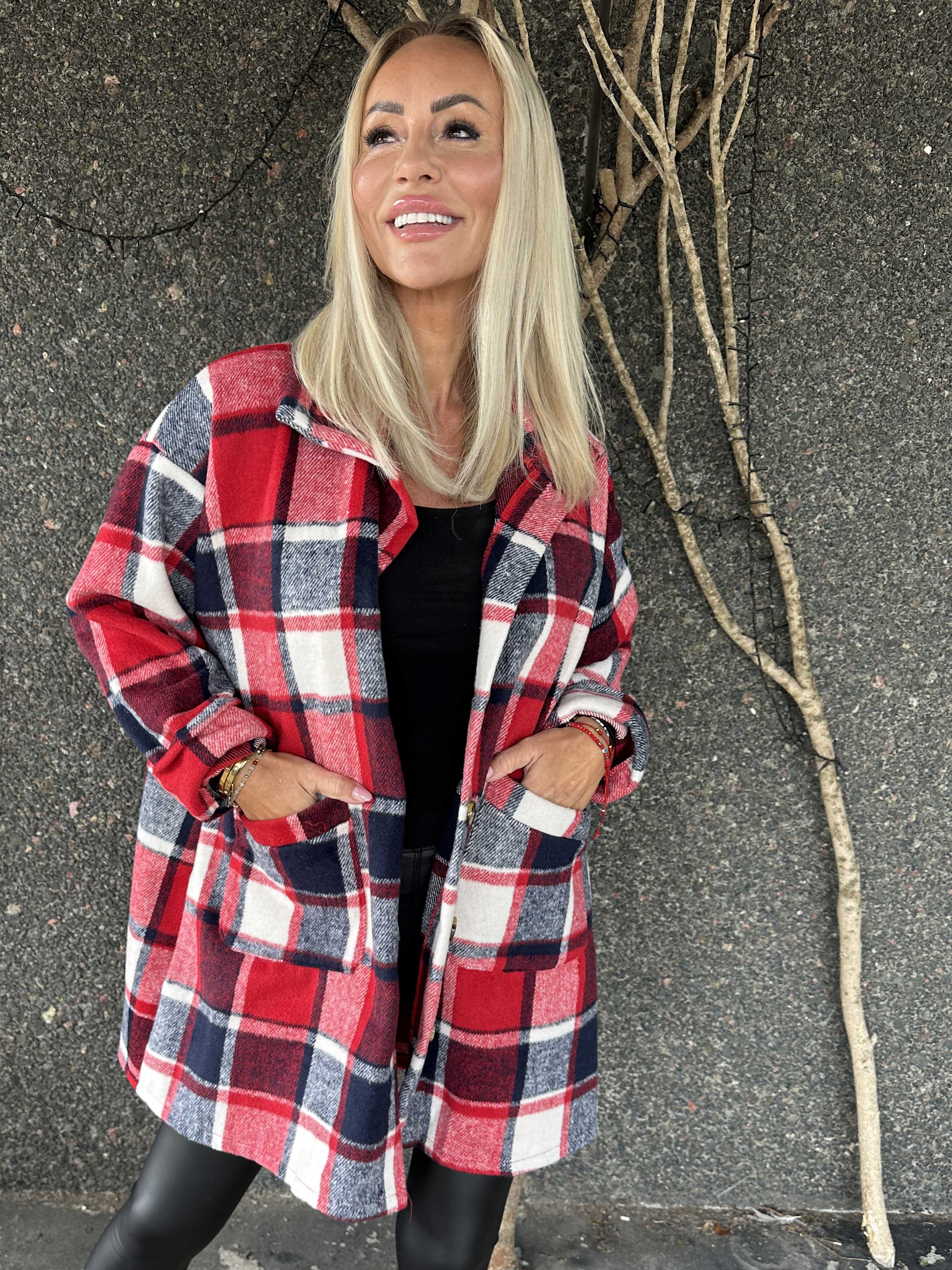 Lagos - Blød ternet skjortejakke i viskose