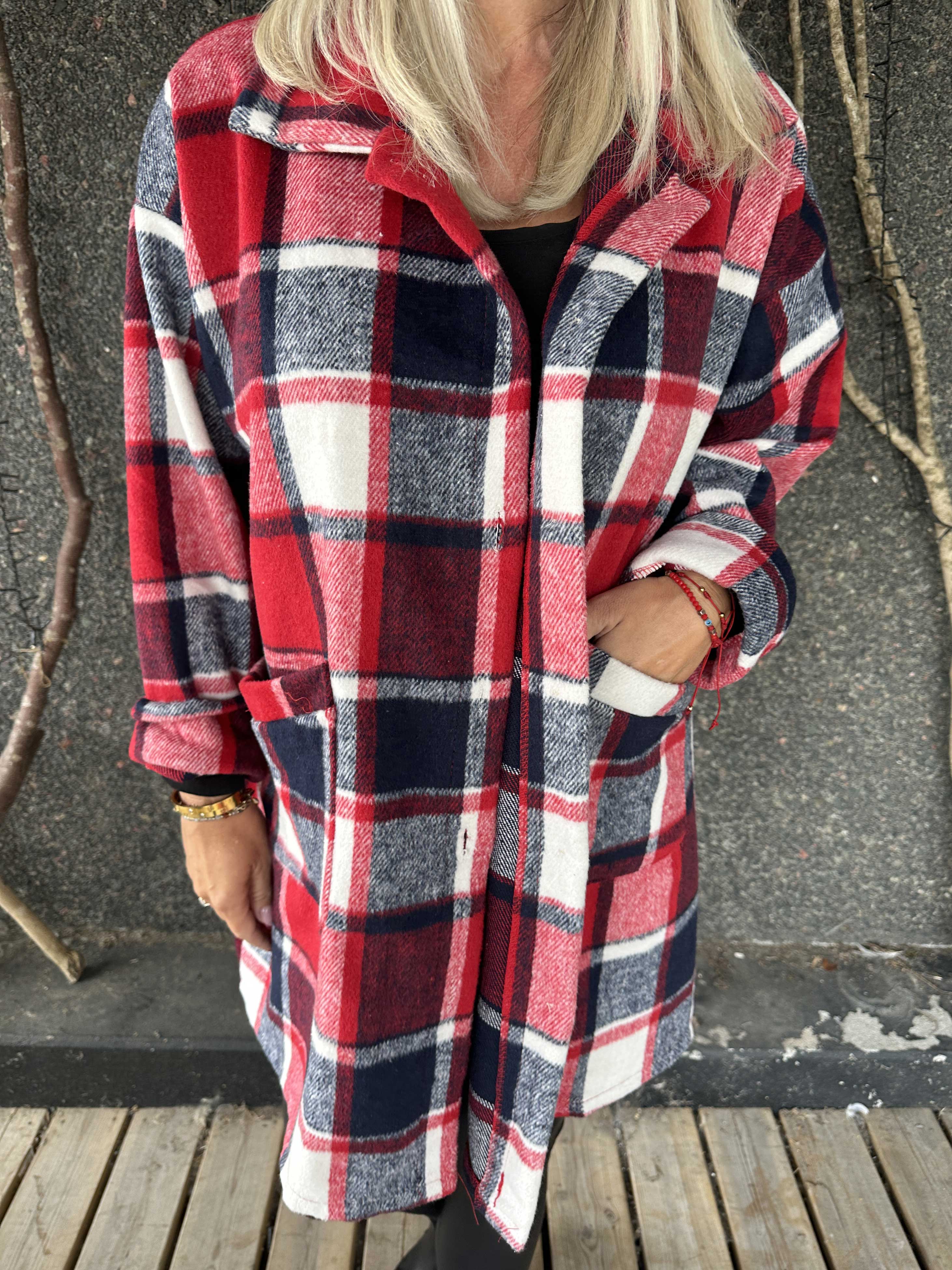 Lagos - Blød ternet skjortejakke i viskose