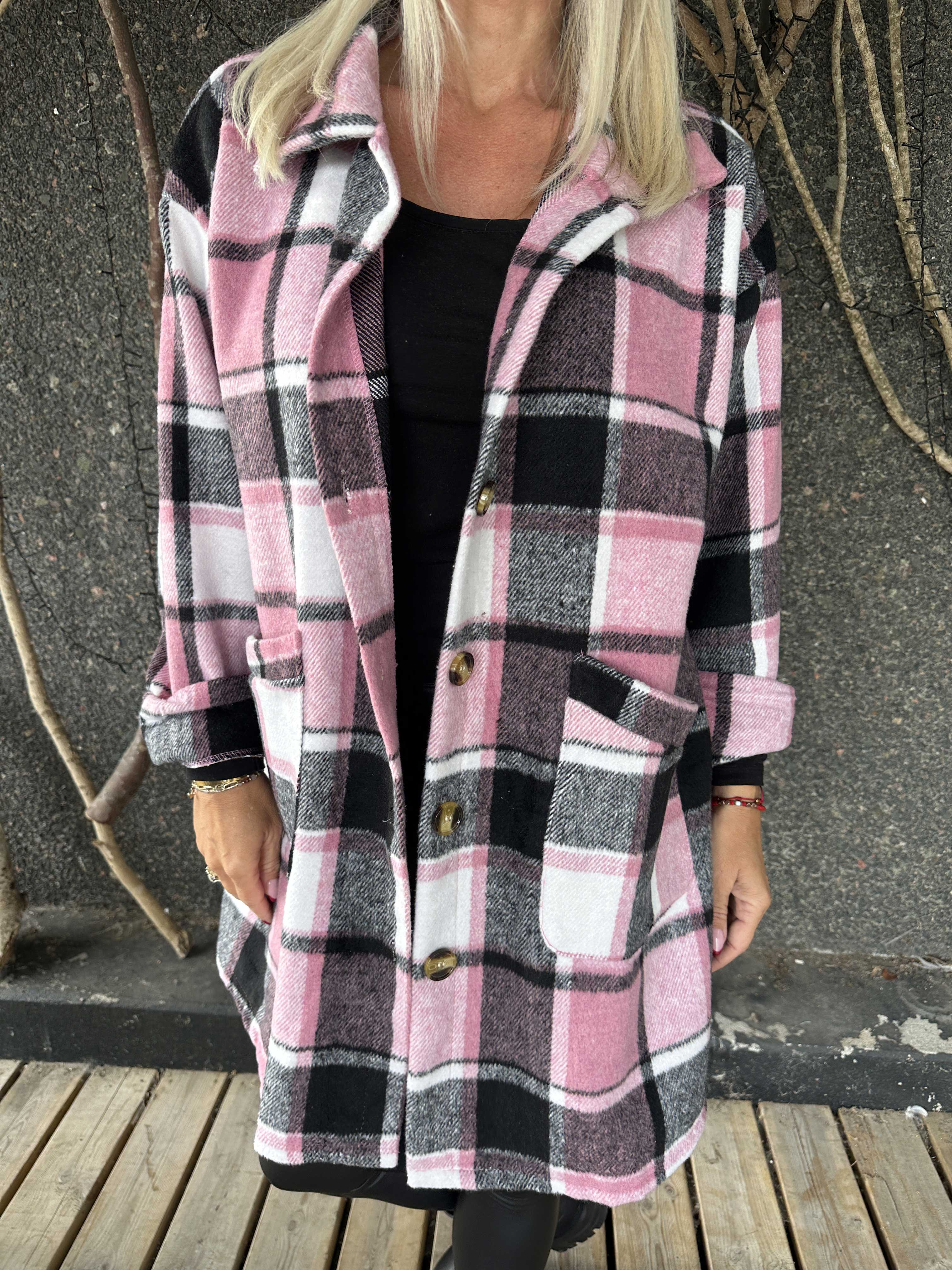 Lagos - Blød ternet skjortejakke i viskose